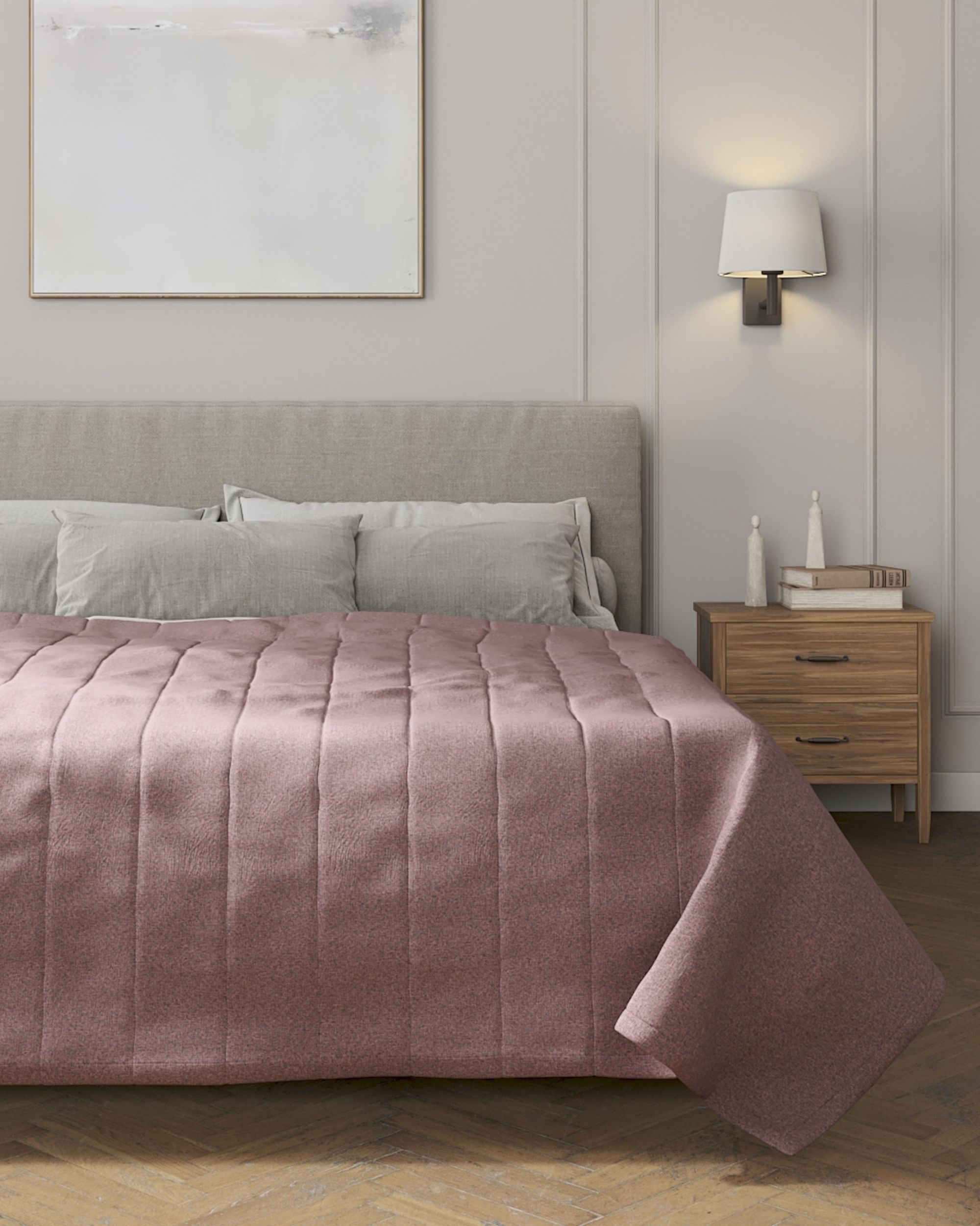 Stripe quilted throw product colour pink fabric structured (hover)
