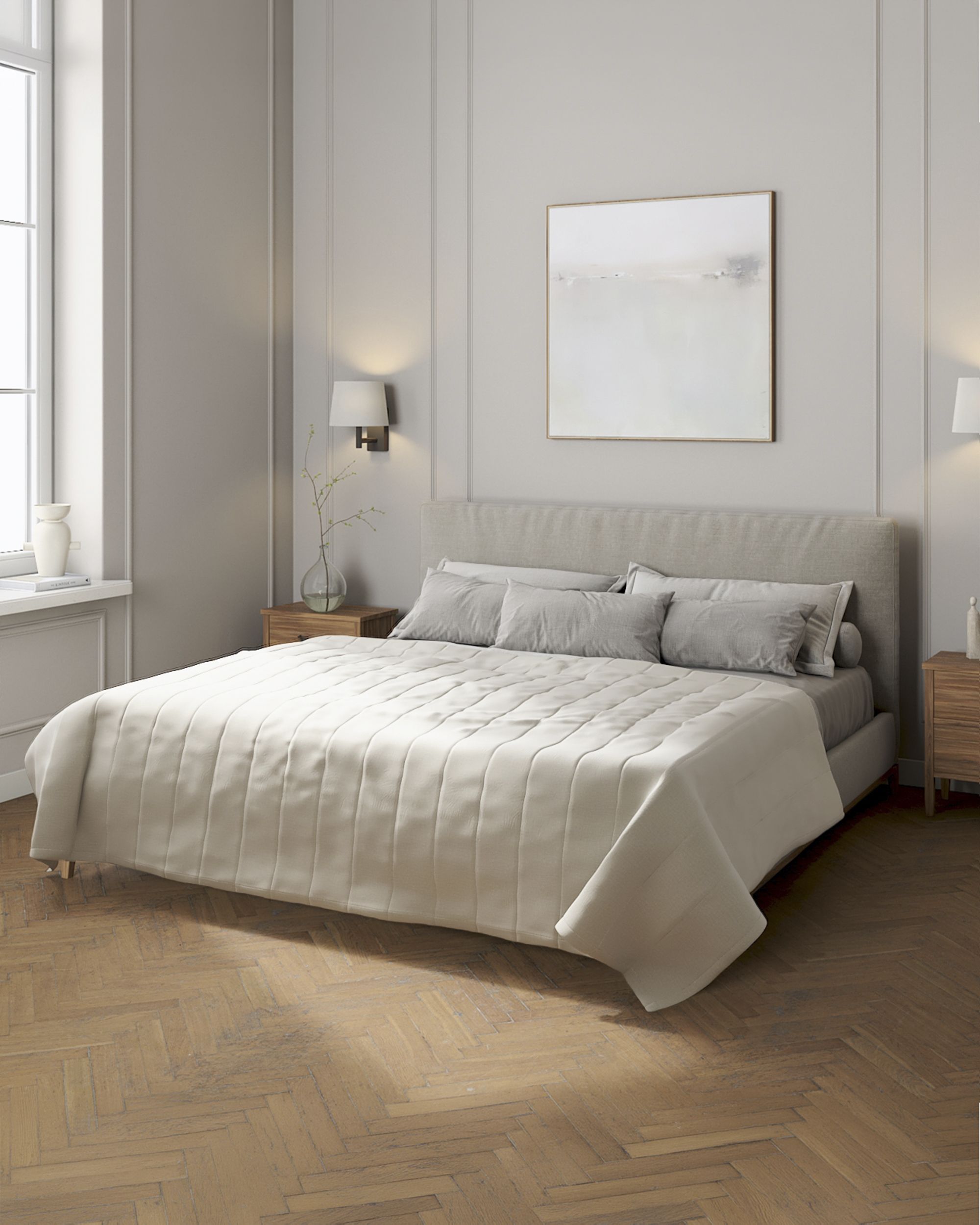 Stripe quilted throw product colour grey fabric velvet