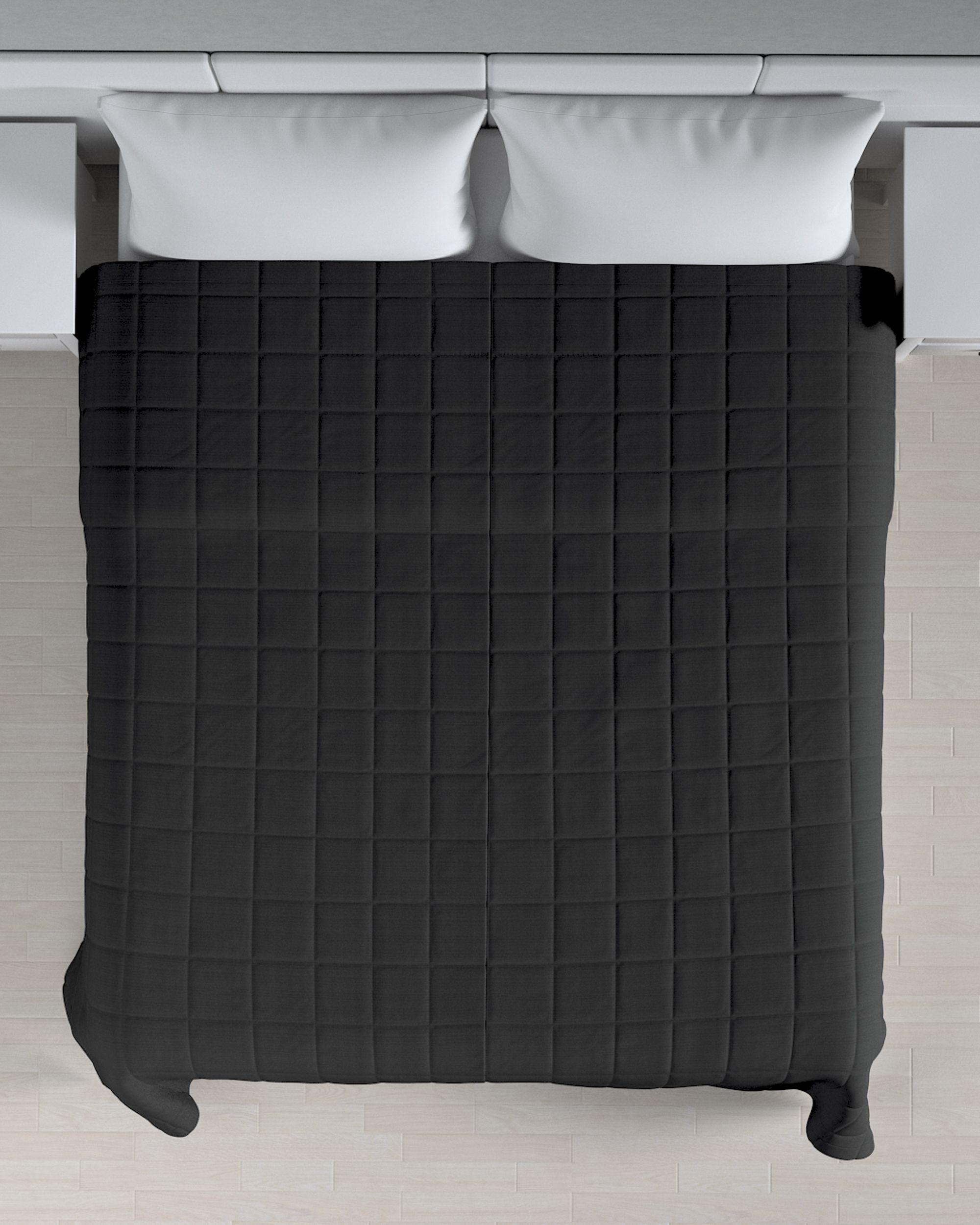Check quilted throw product colour black (hover)