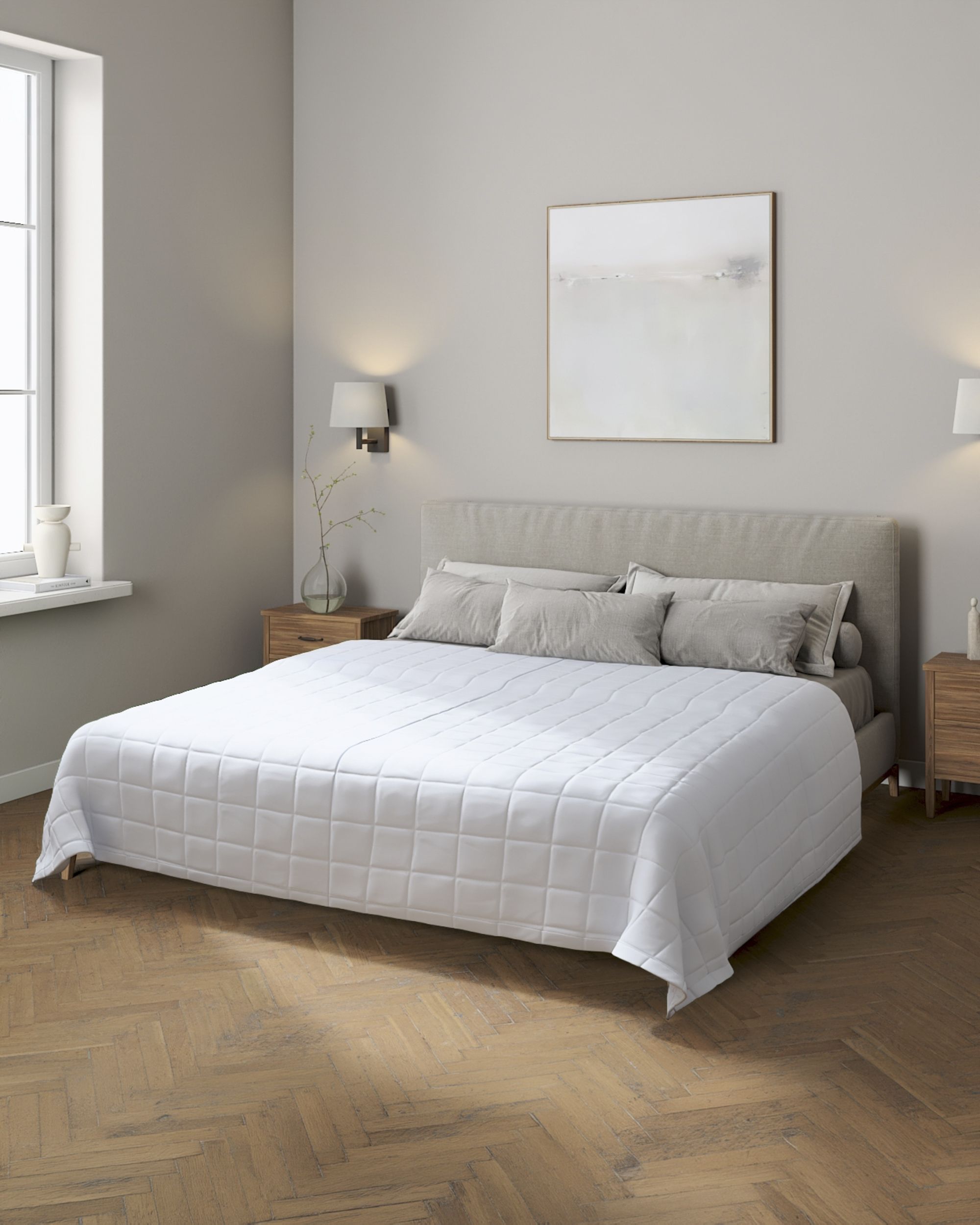 Check quilted throw product colour blue