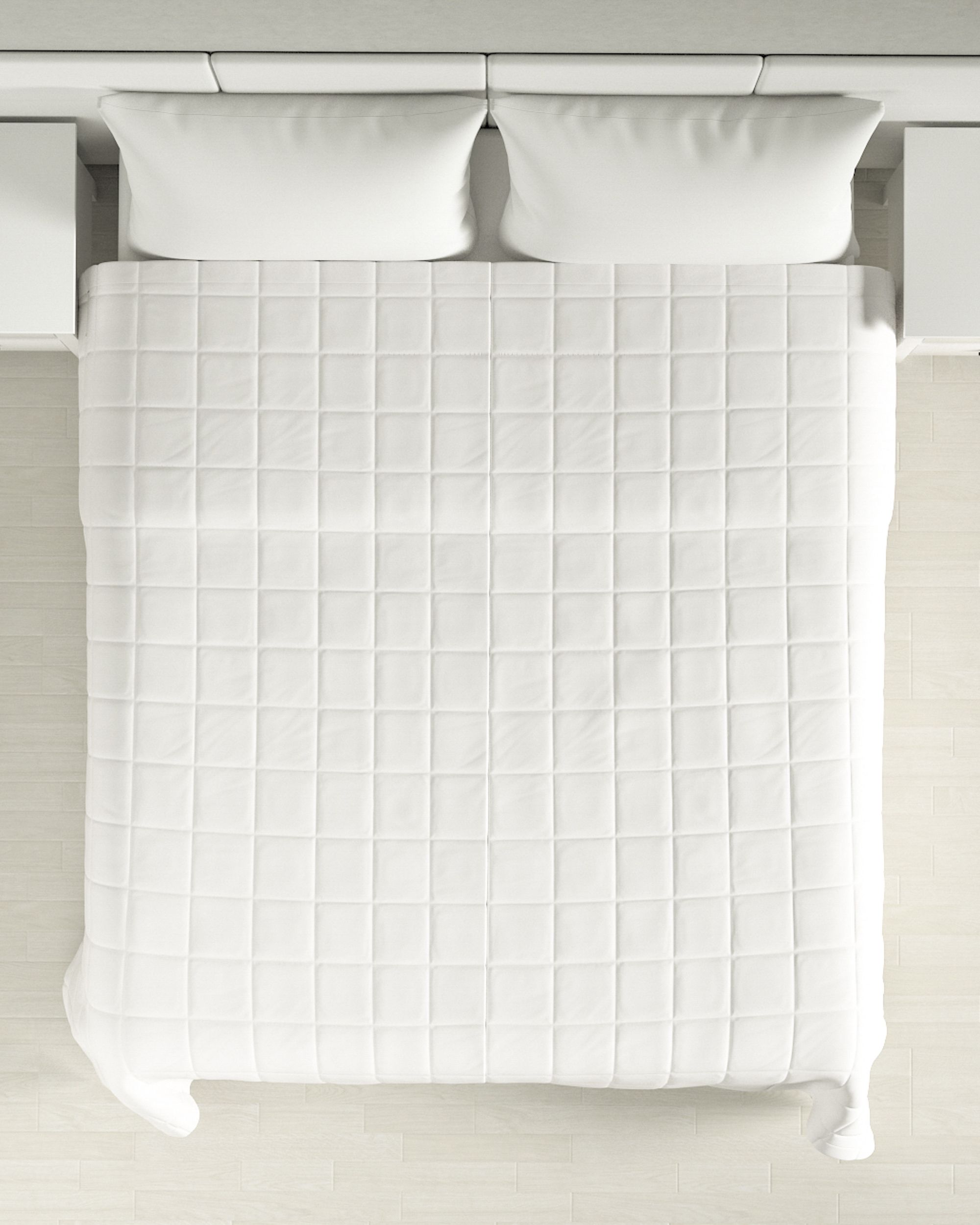 Check quilted throw product colour white (hover)