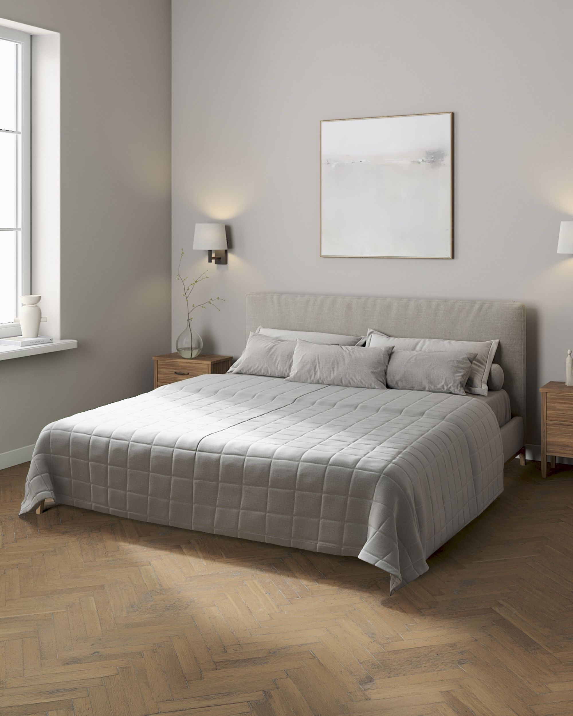 Check quilted throw product colour grey fabric velvet