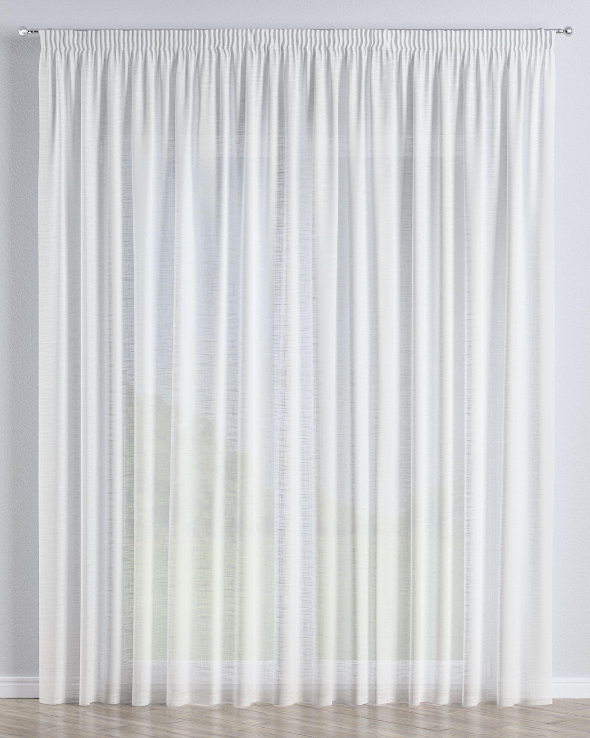Pencil pleat voile/net curtain product colour cream fabric semi-sheer, structured