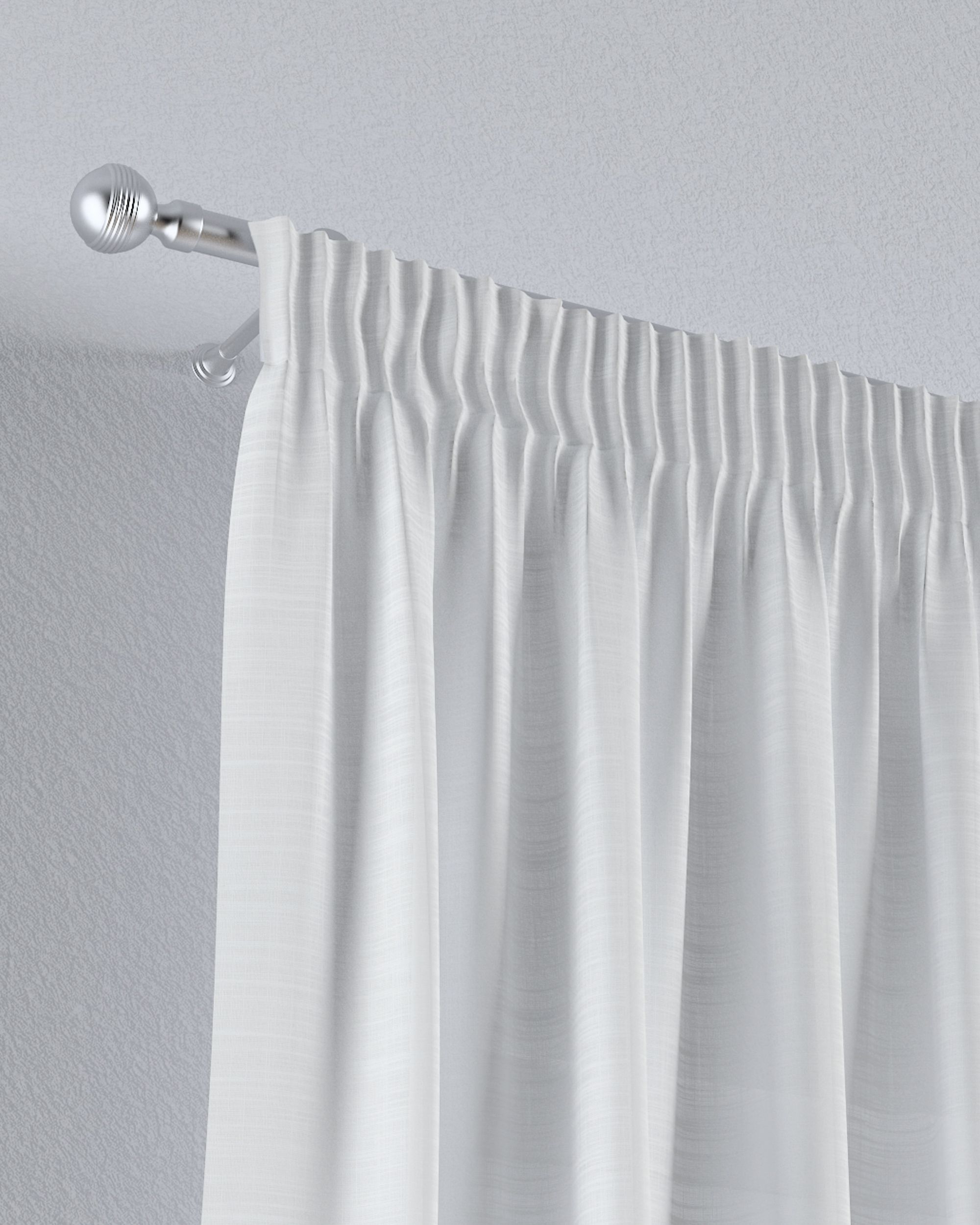 Pencil pleat voile/net curtain product colour cream fabric semi-sheer, structured (hover)