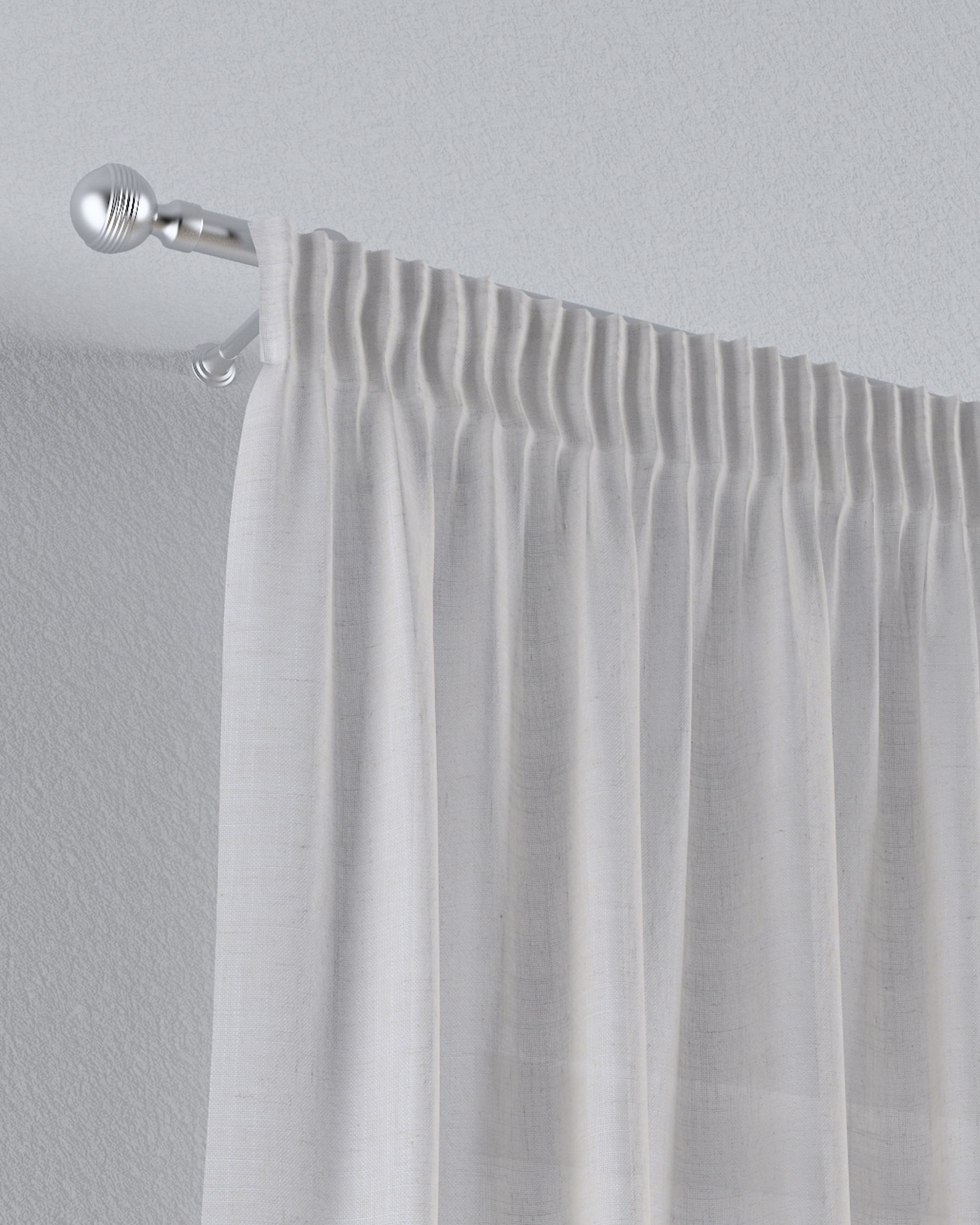 Pencil pleat voile/net curtain product colour beige fabric semi-sheer, structured (hover)