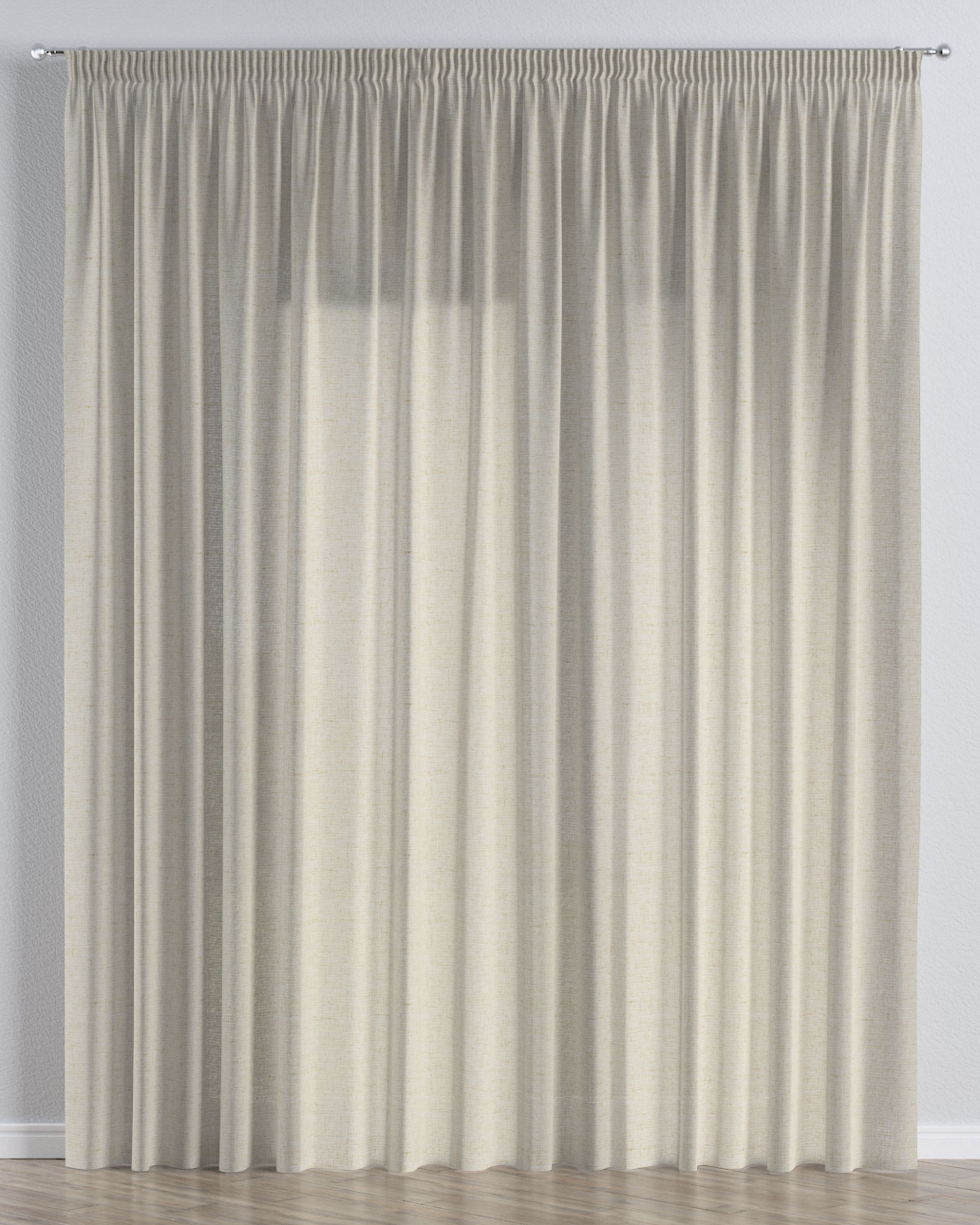 Pencil pleat voile/net curtain product colour beige fabric semi-sheer