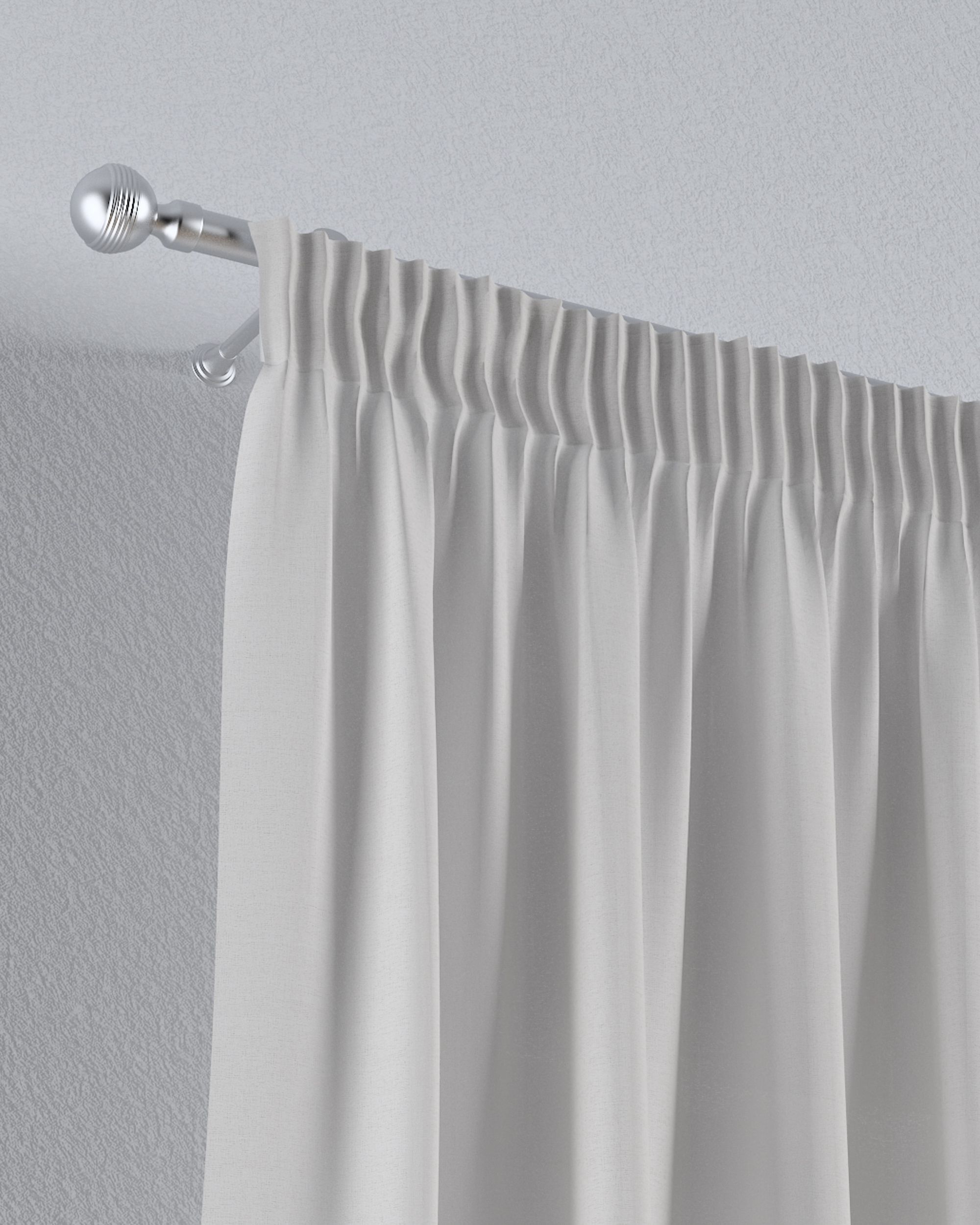 Pencil pleat voile/net curtain product colour cream fabric semi-sheer, structured (hover)
