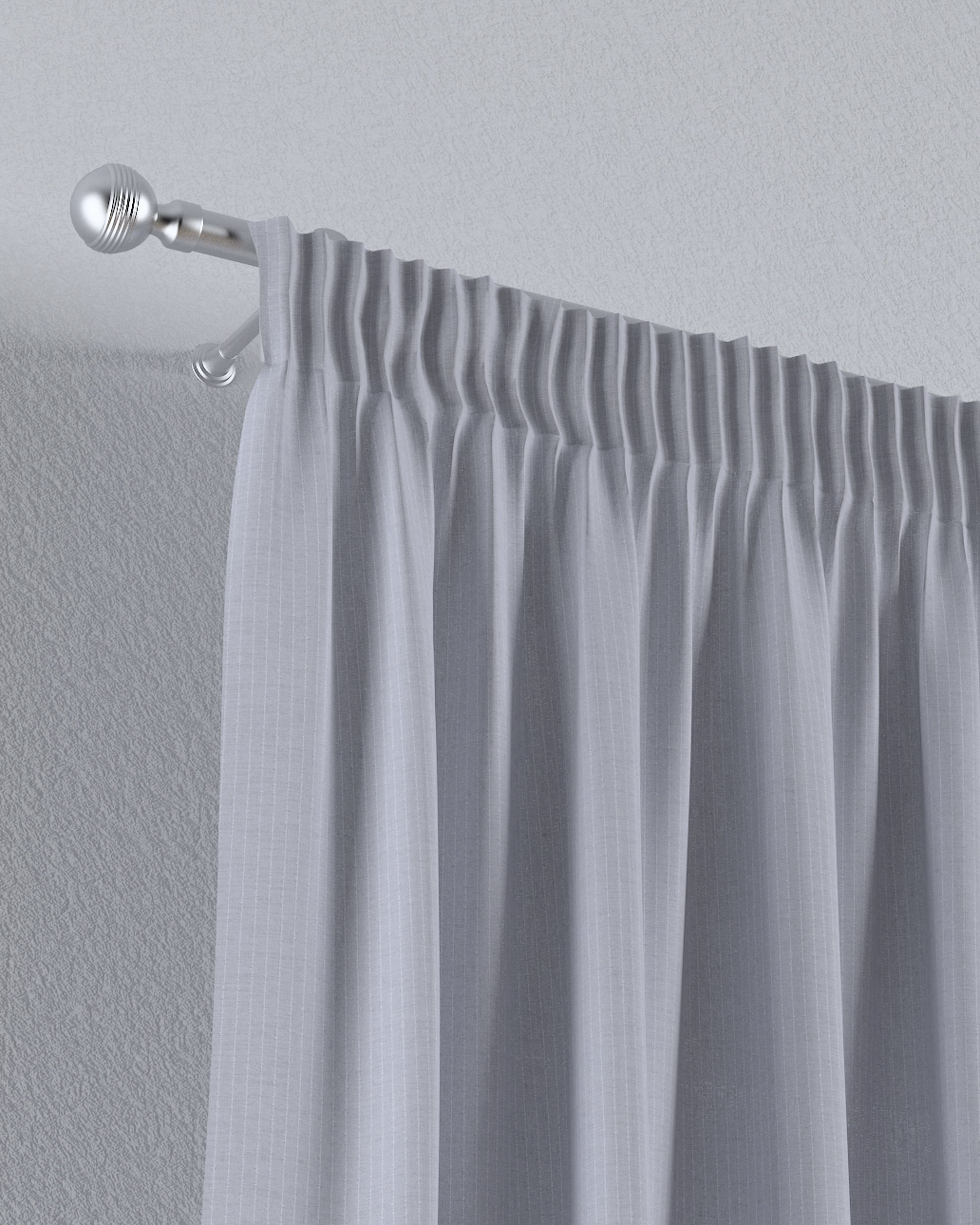 Pencil pleat voile/net curtain product colour cream fabric semi-sheer, structured, patterned (hover)
