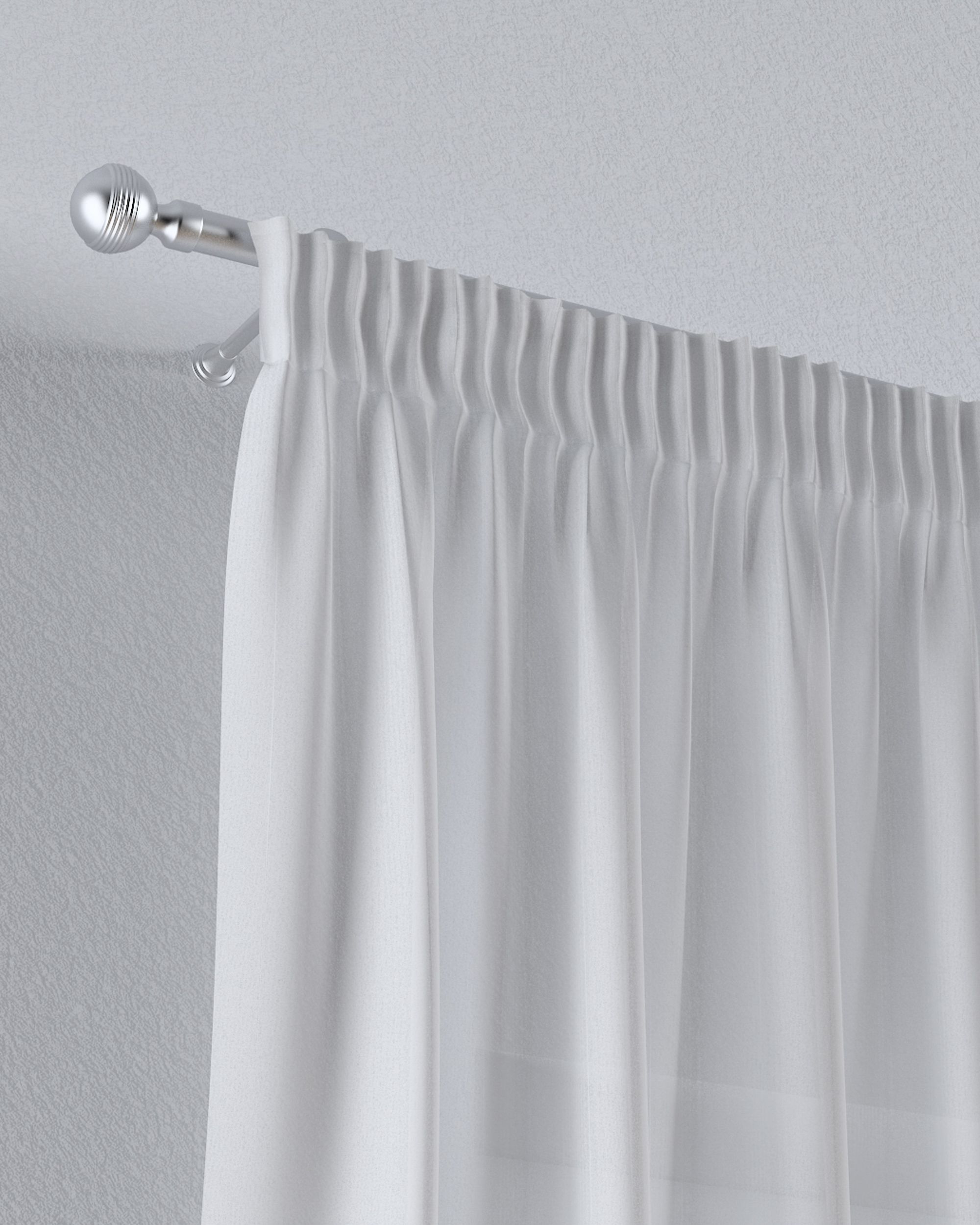 Pencil pleat voile/net curtain product colour cream fabric semi-sheer, structured, patterned (hover)