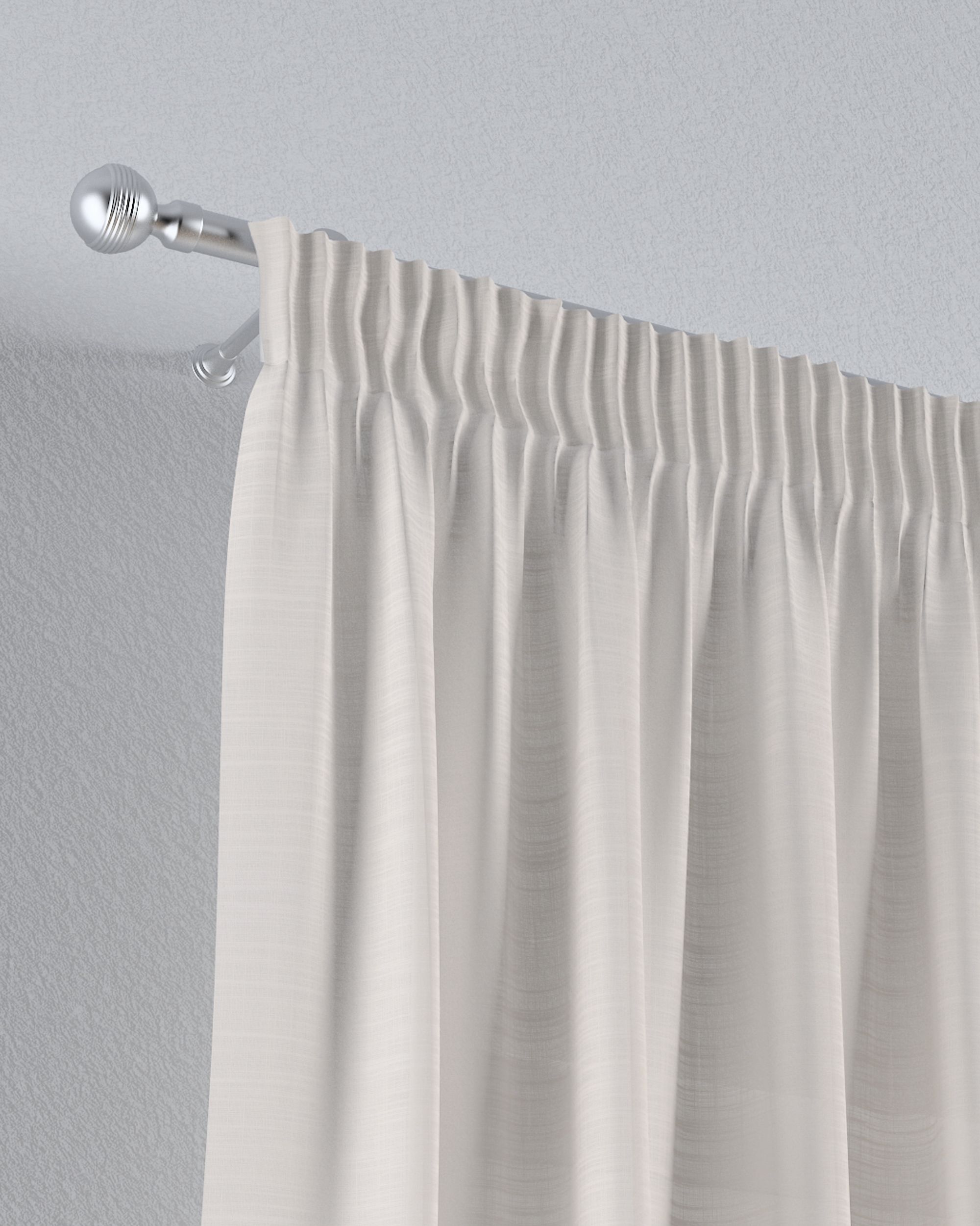 Pencil pleat voile/net curtain product colour cream fabric semi-sheer, structured (hover)
