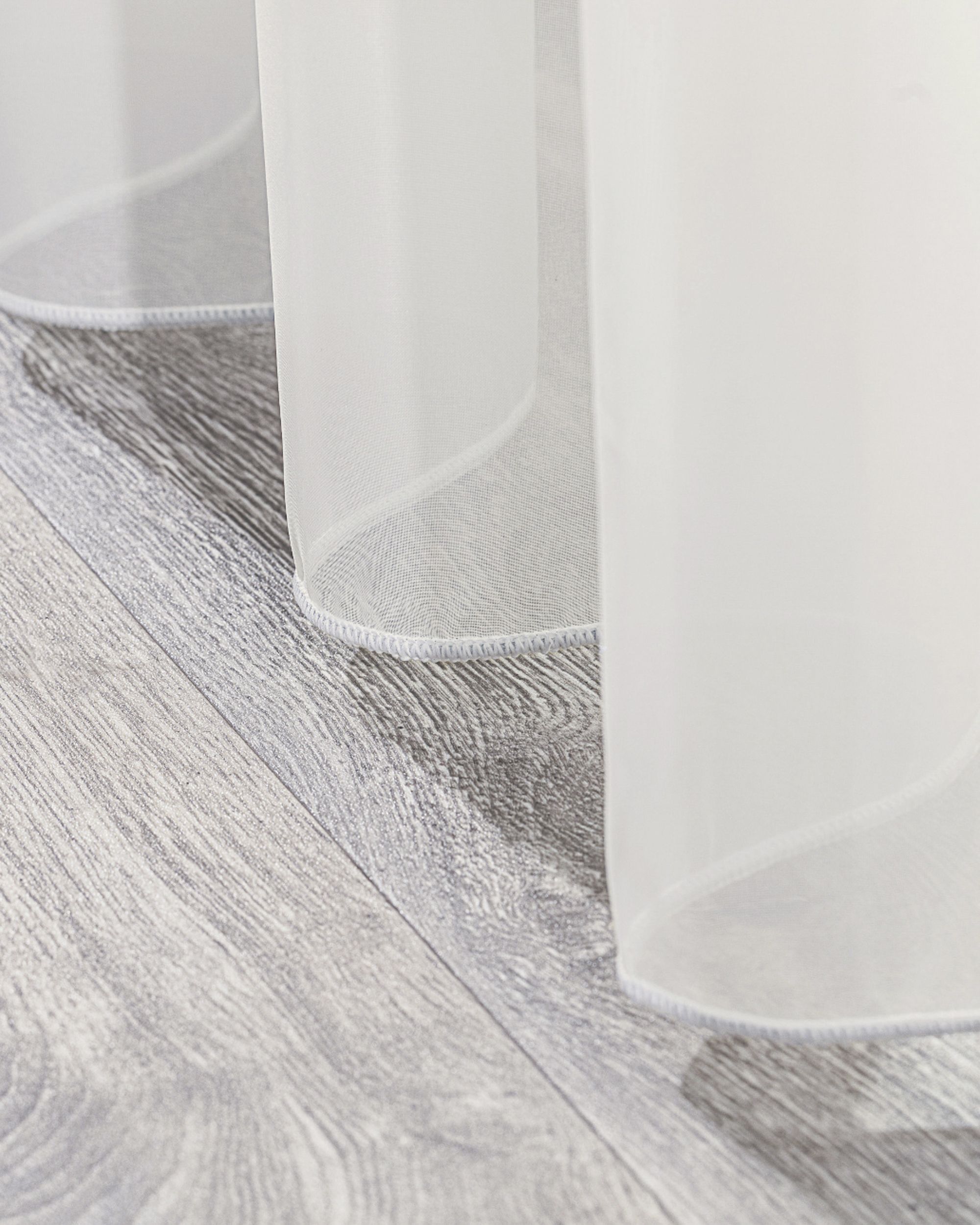 Pencil pleat voile/net curtain product colour cream fabric semi-sheer, structured (hover)