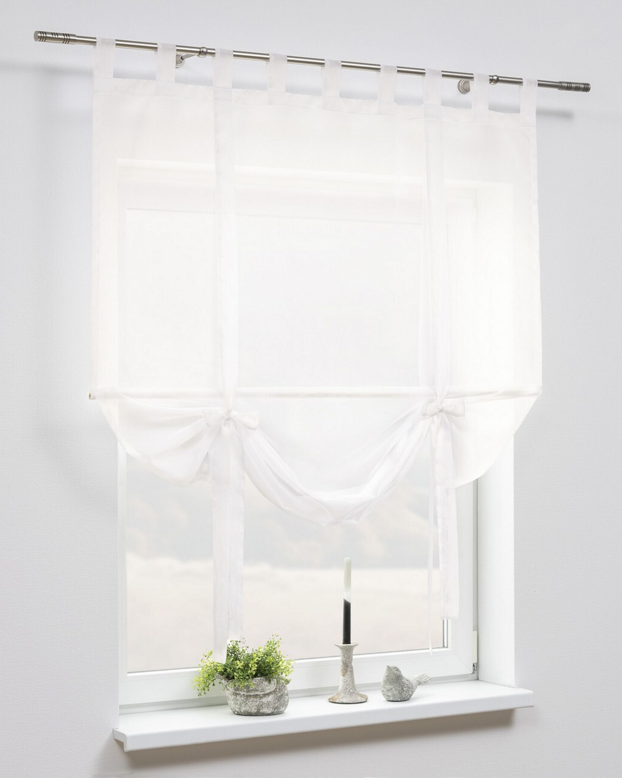 Roma voile blind with bamboo product colour cream fabric semi-sheer, structured (hover)