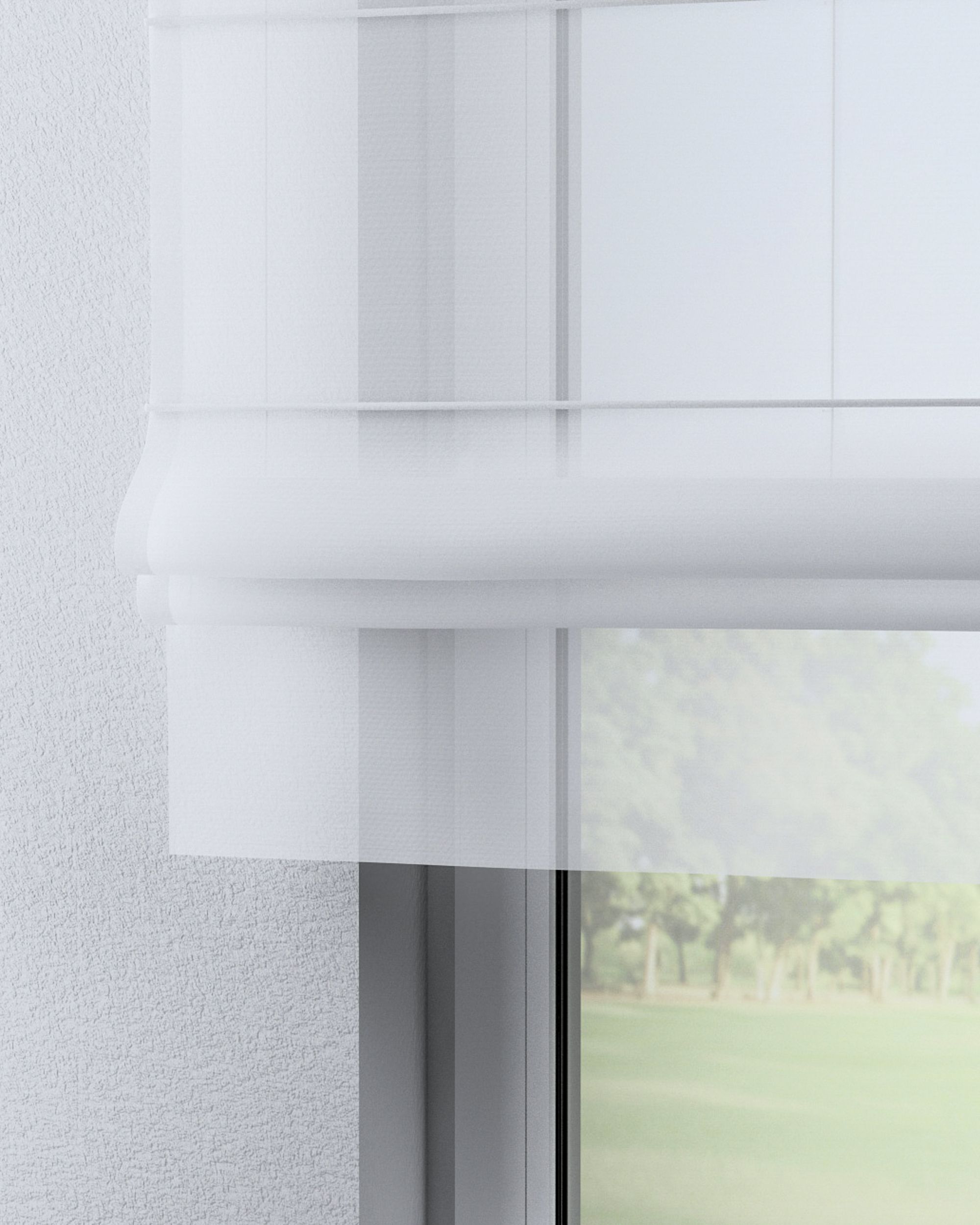 Bolonia voile blind product colour white fabric semi-sheer, gloss (hover)