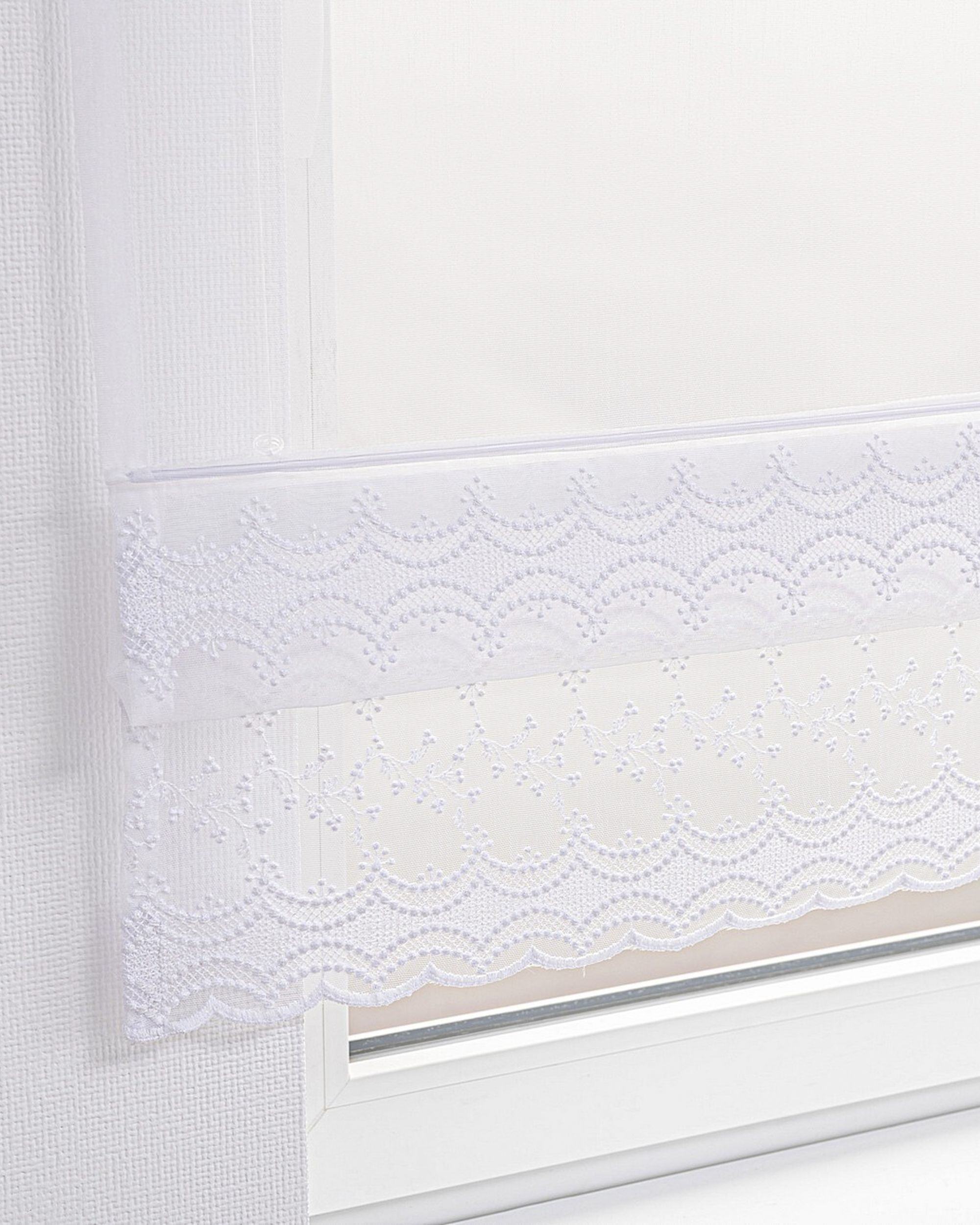 Modena voile blind product colour white fabric semi-sheer, structured, patterned (hover)