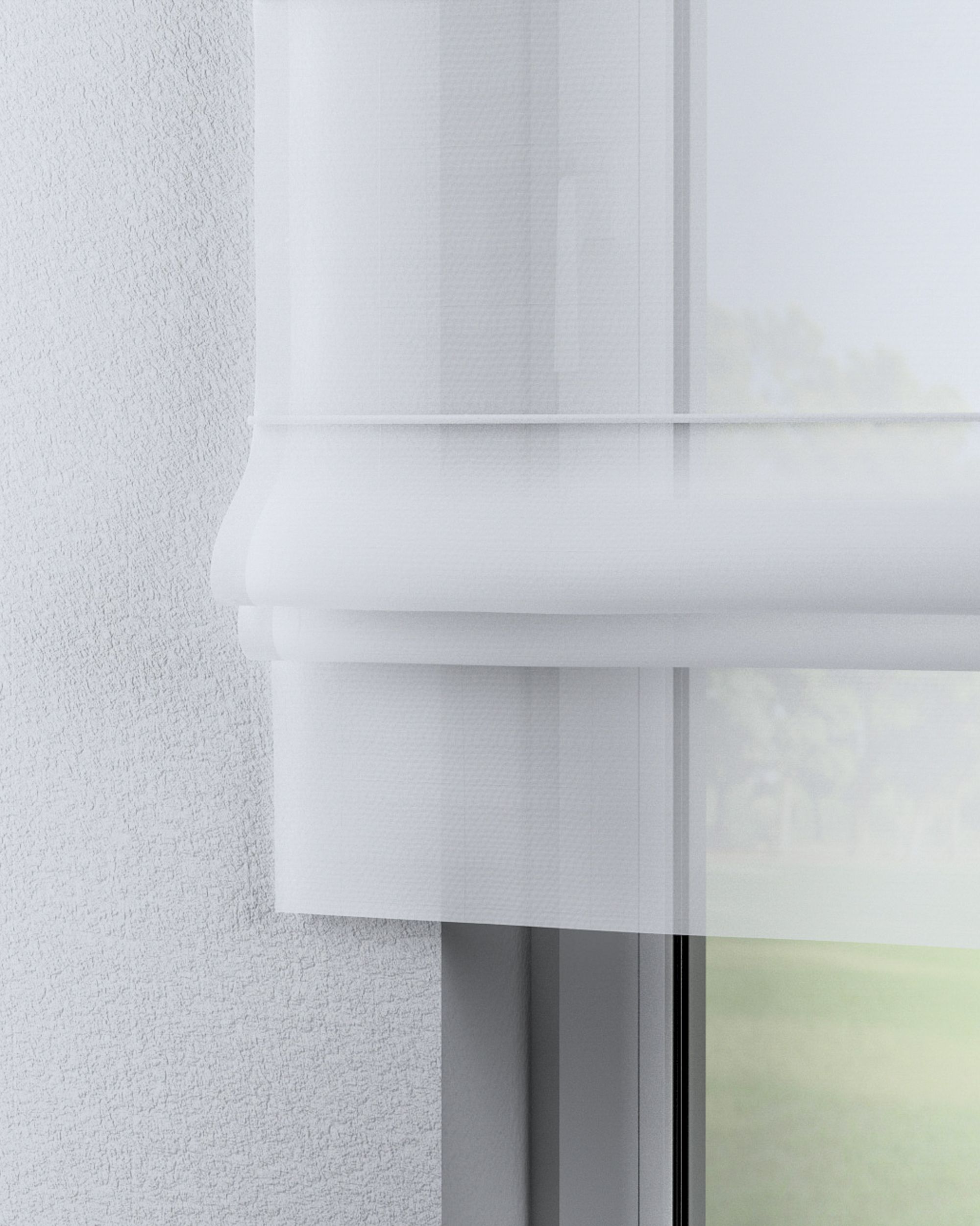 Modena voile blind product colour white fabric semi-sheer, gloss (hover)