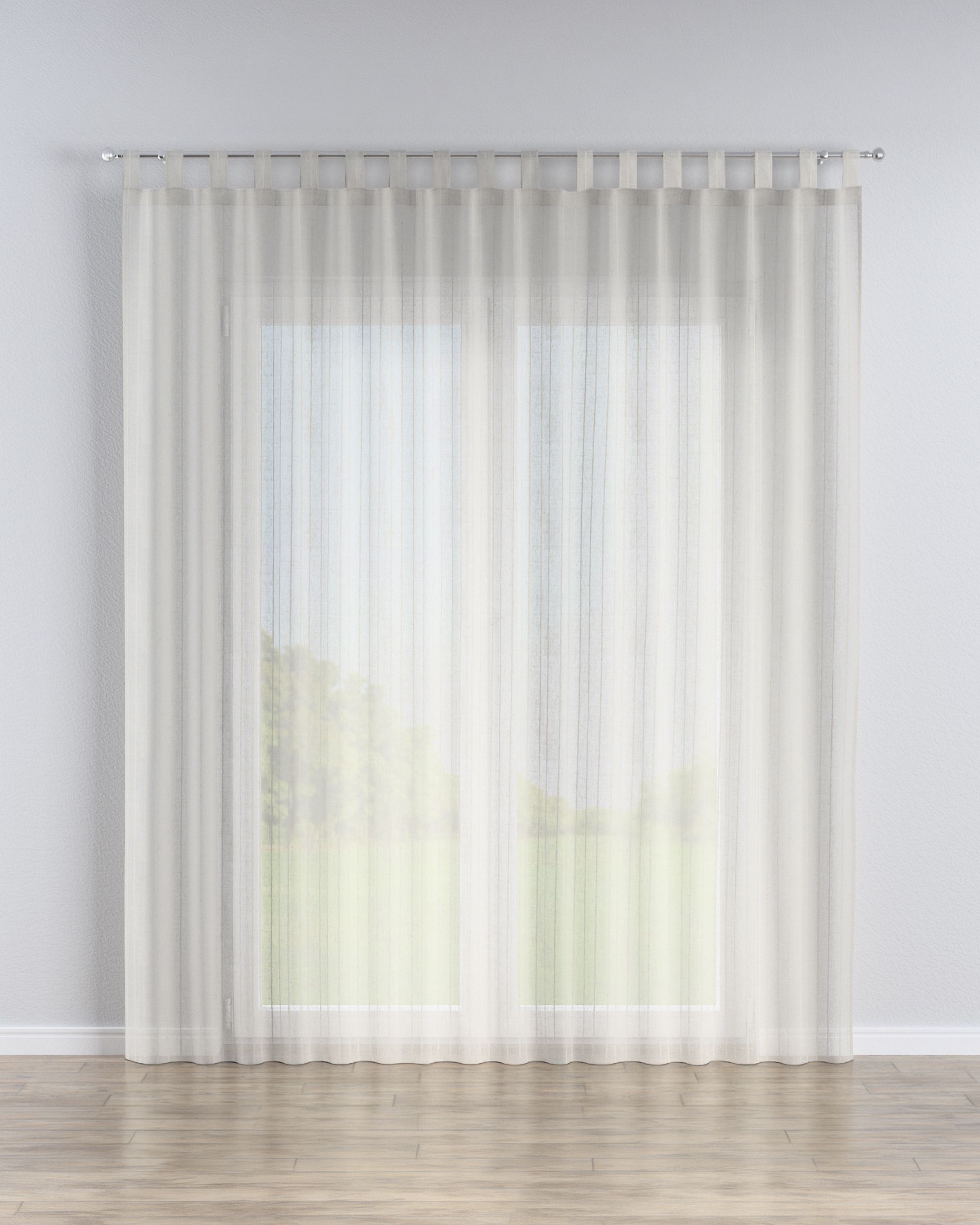 Tab top voile/net curtains product colour beige fabric semi-sheer, structured, patterned