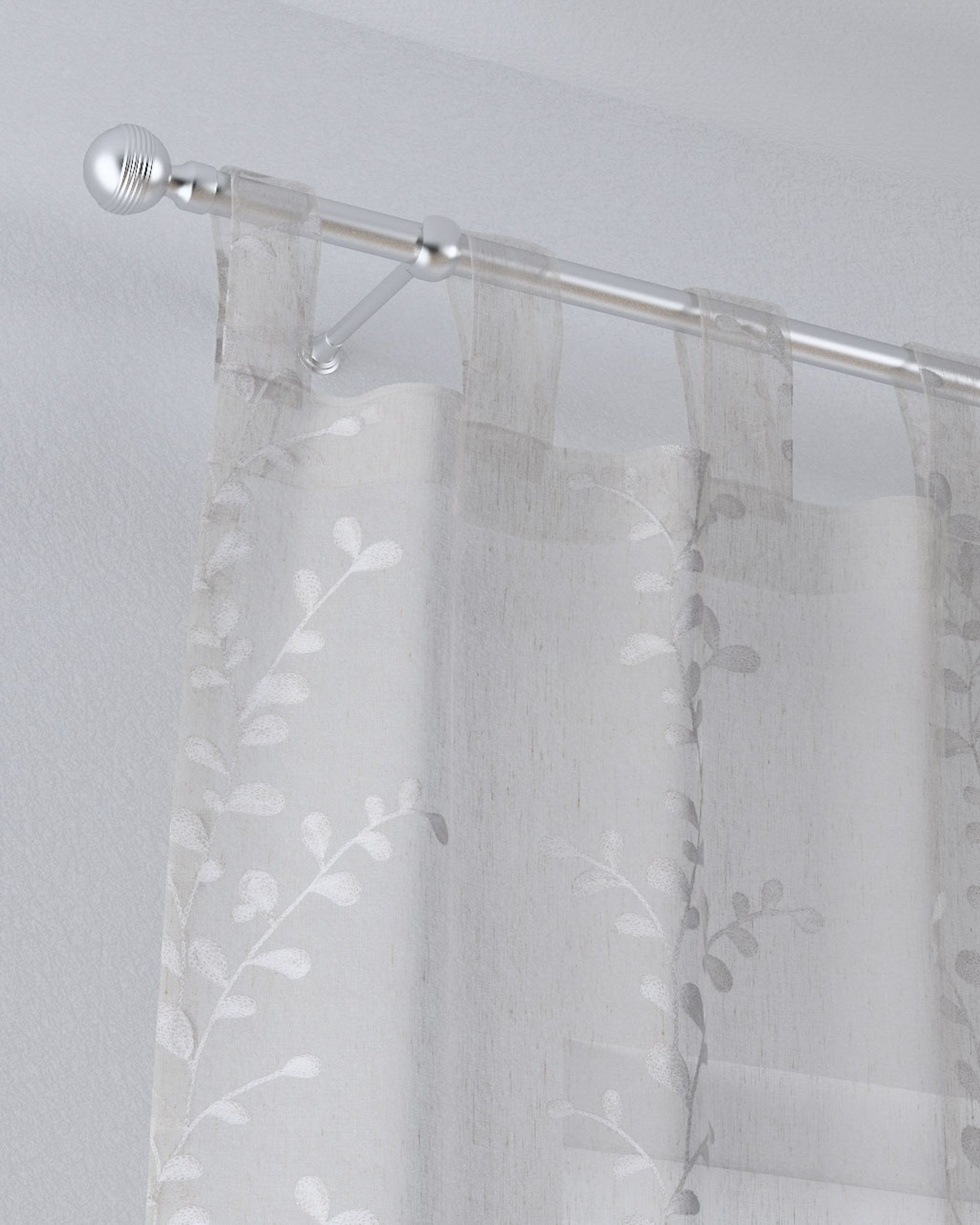 Tab top voile/net curtains product colour cream fabric semi-sheer, structured (hover)