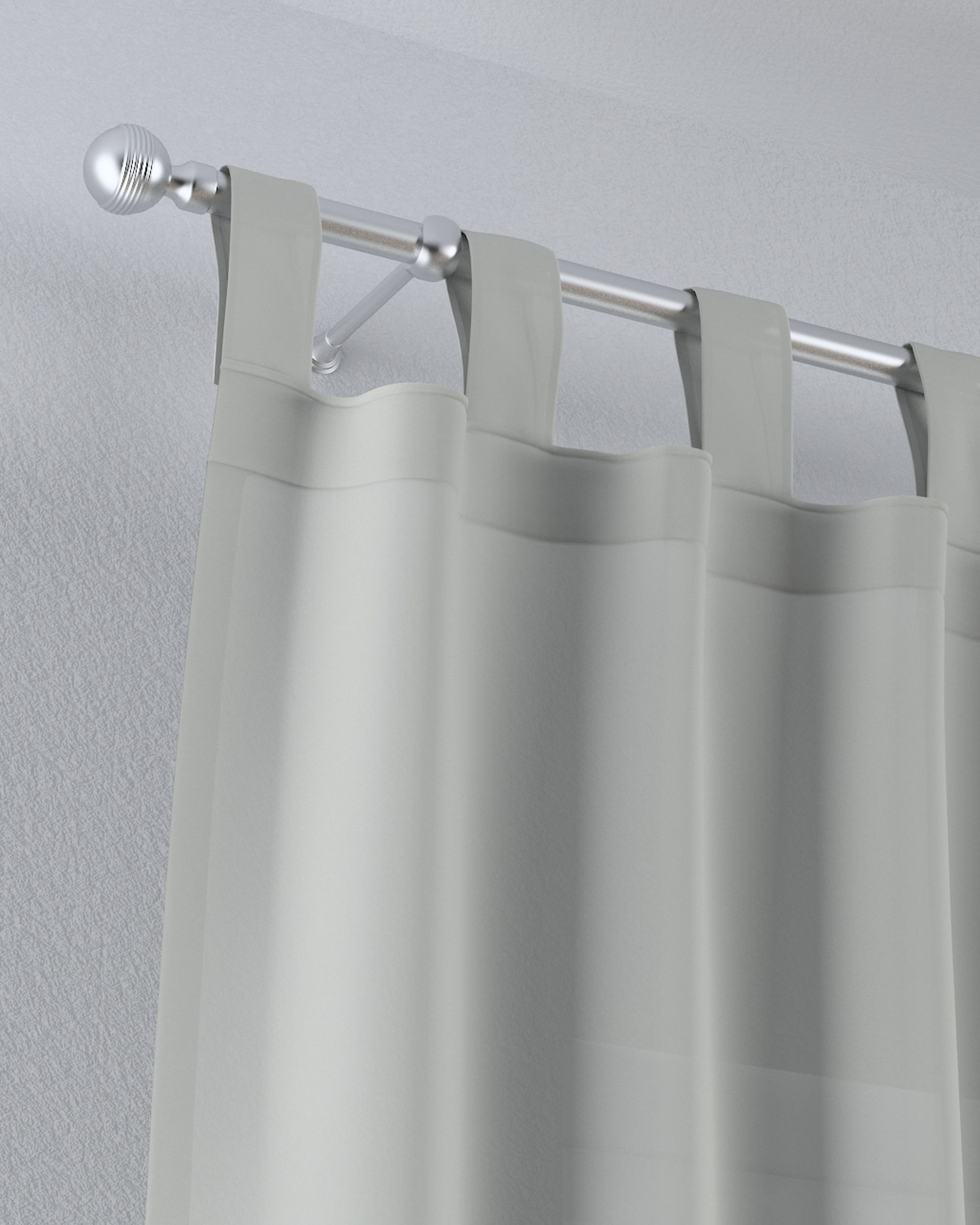 Tab top voile/net curtains product colour cream fabric semi-sheer, structured (hover)