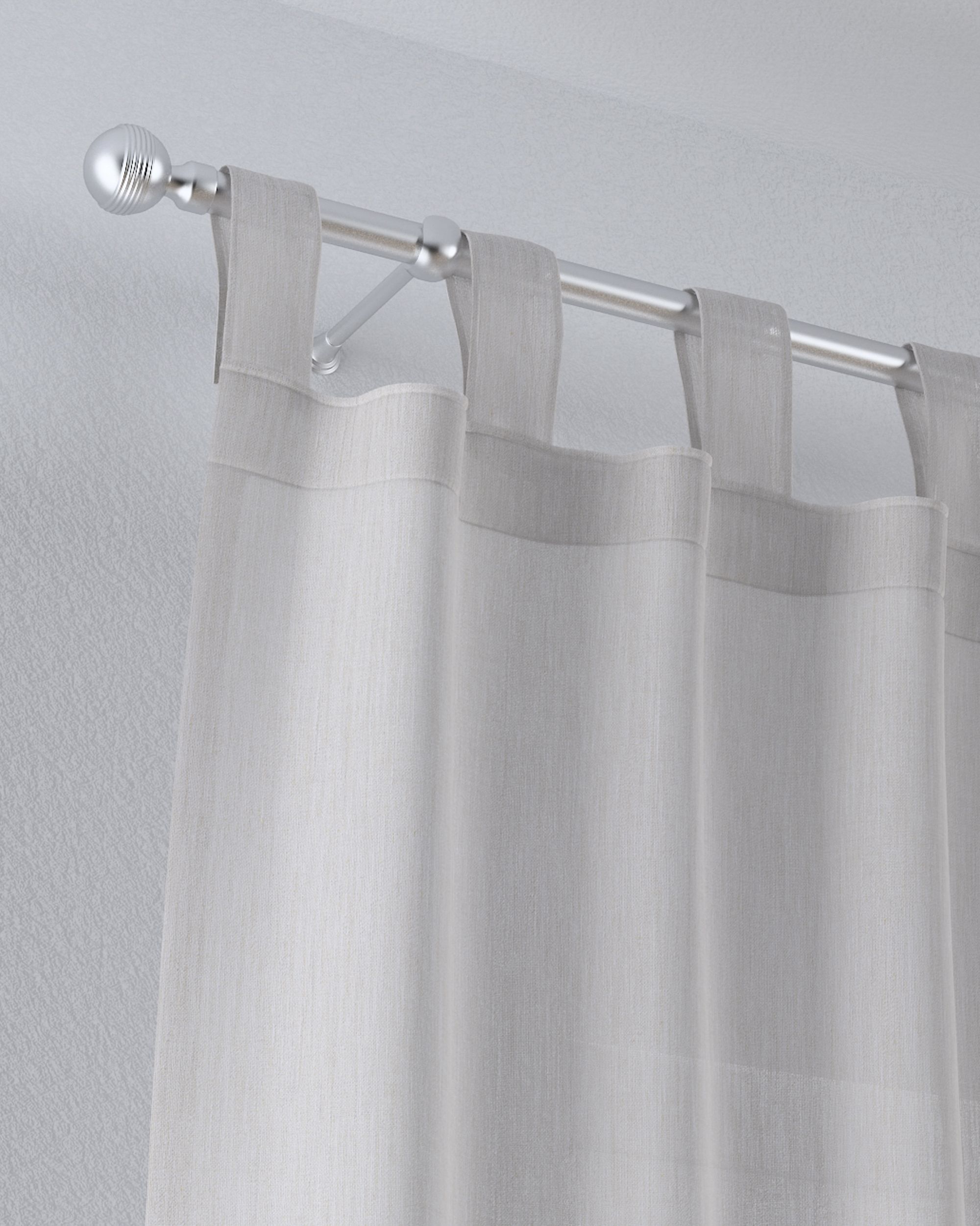 Tab top voile/net curtains product colour beige fabric semi-sheer, structured (hover)