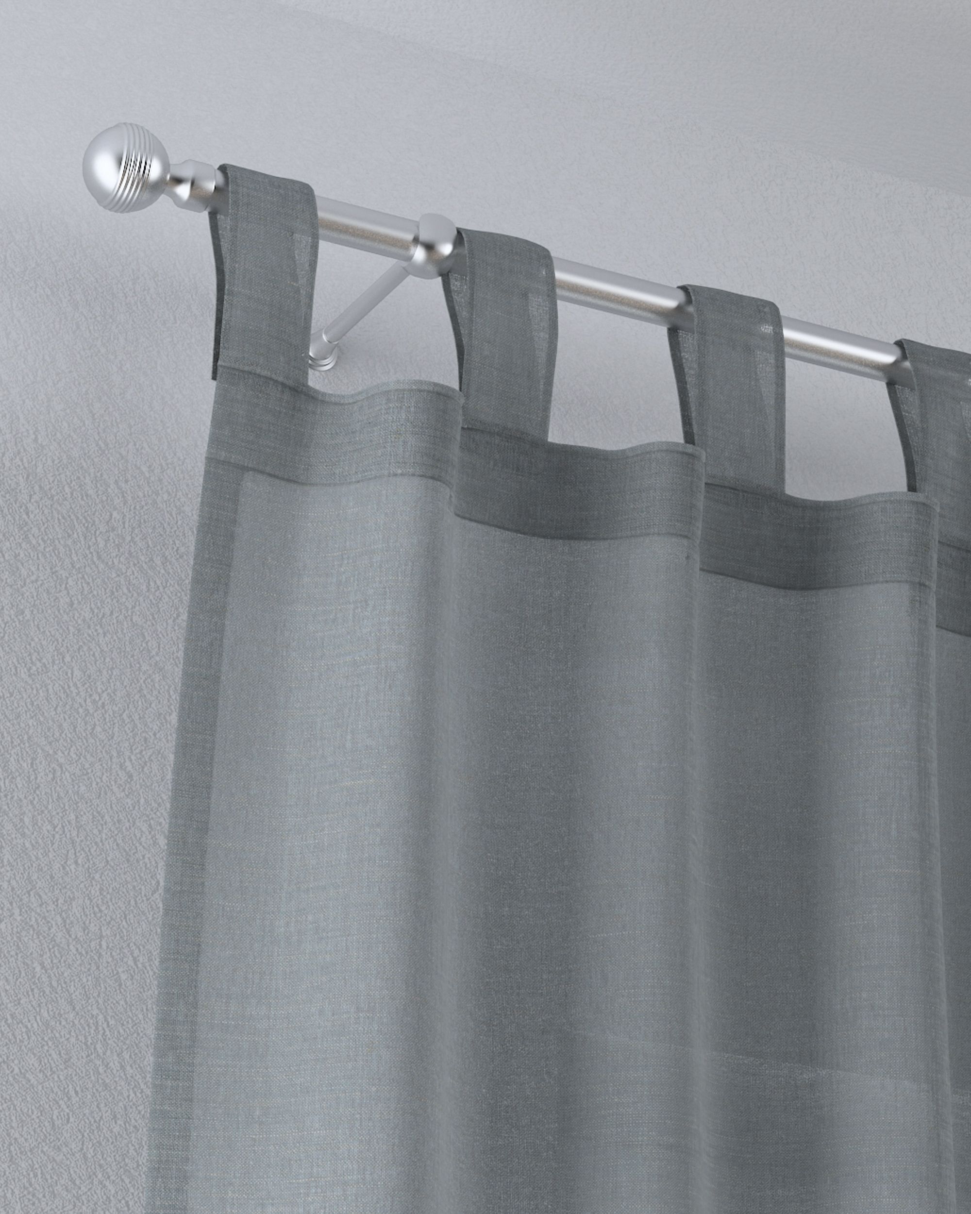 Tab top voile/net curtains product colour green fabric semi-sheer, structured (hover)
