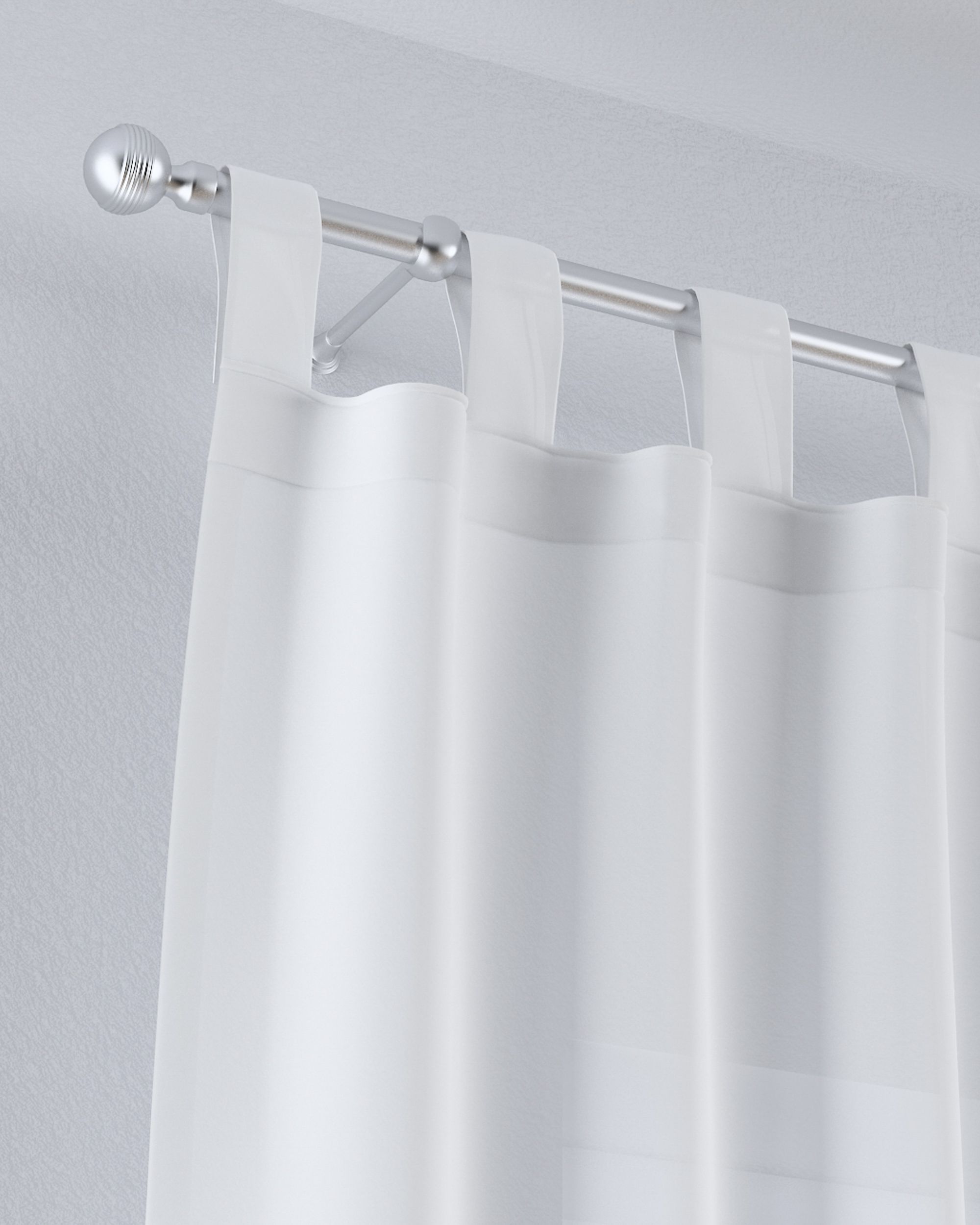 Tab top voile/net curtains product colour cream fabric semi-sheer, structured (hover)