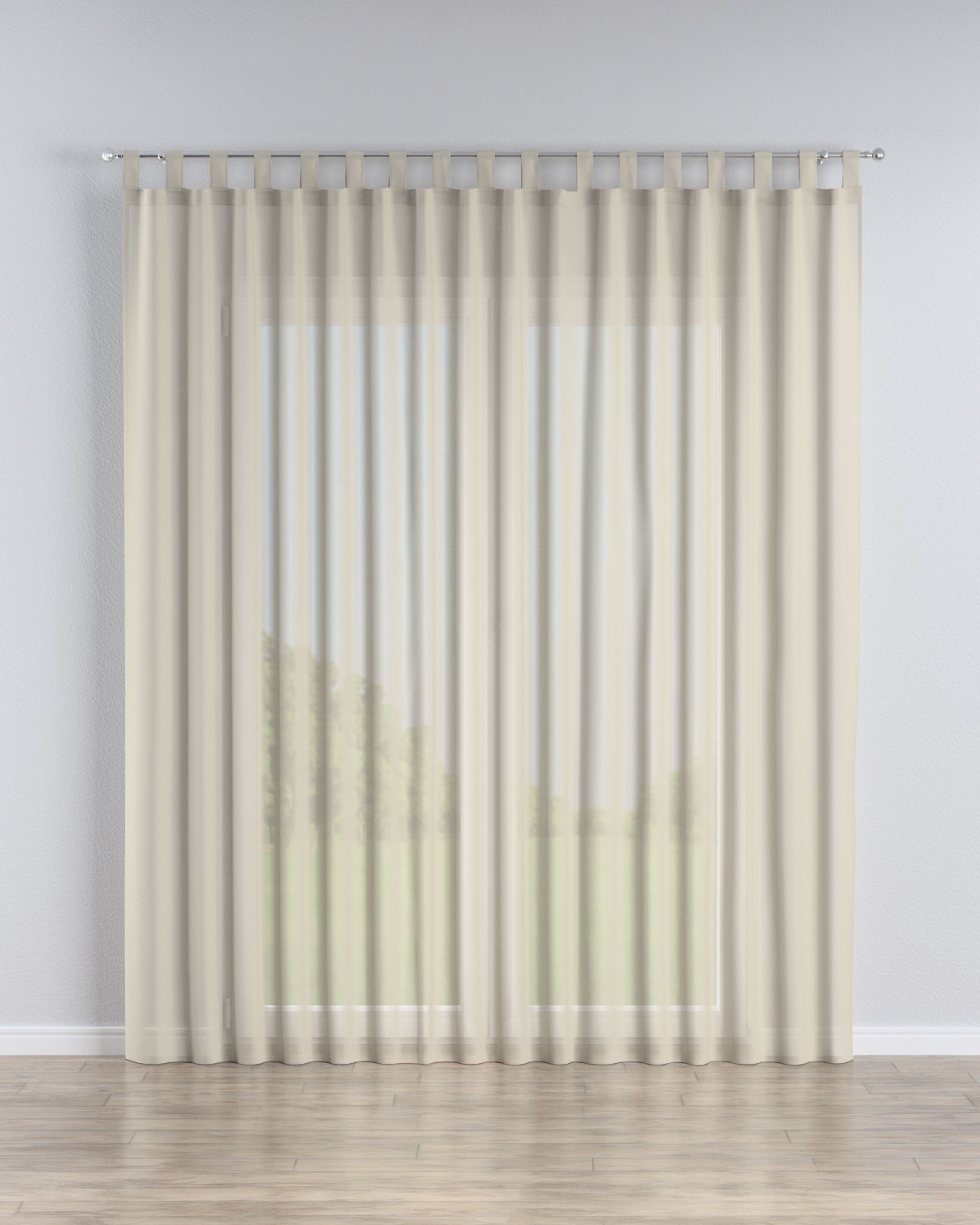 Tab top voile/net curtains product colour beige fabric semi-sheer, structured