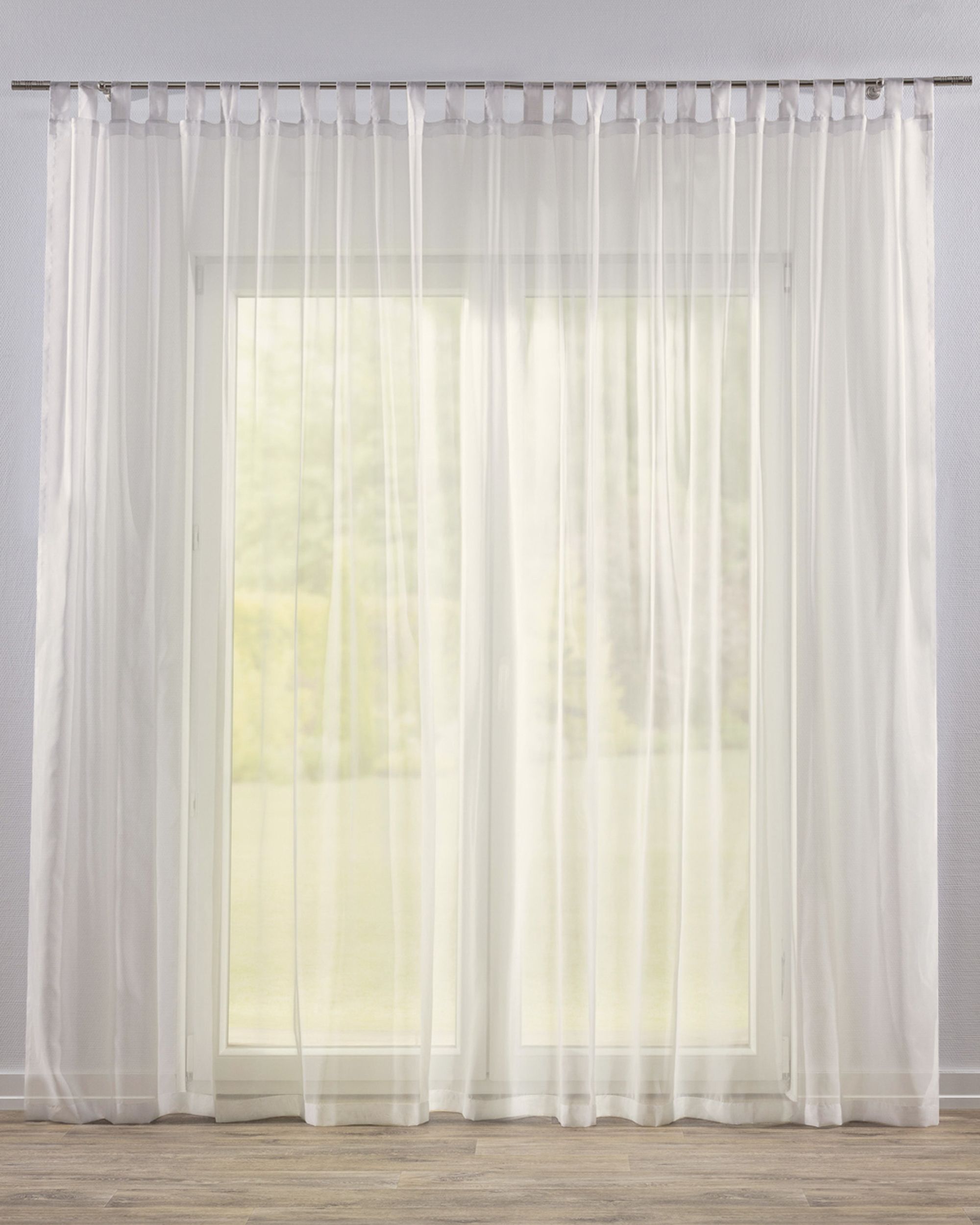 Tab top voile/net curtains product colour cream fabric semi-sheer, gloss
