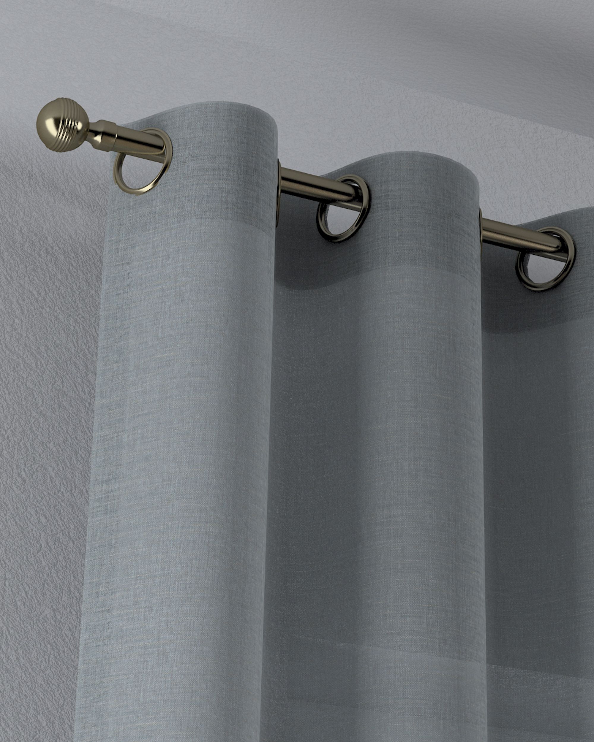 Eyelet voile/net curtains product colour green fabric semi-sheer, structured (hover)