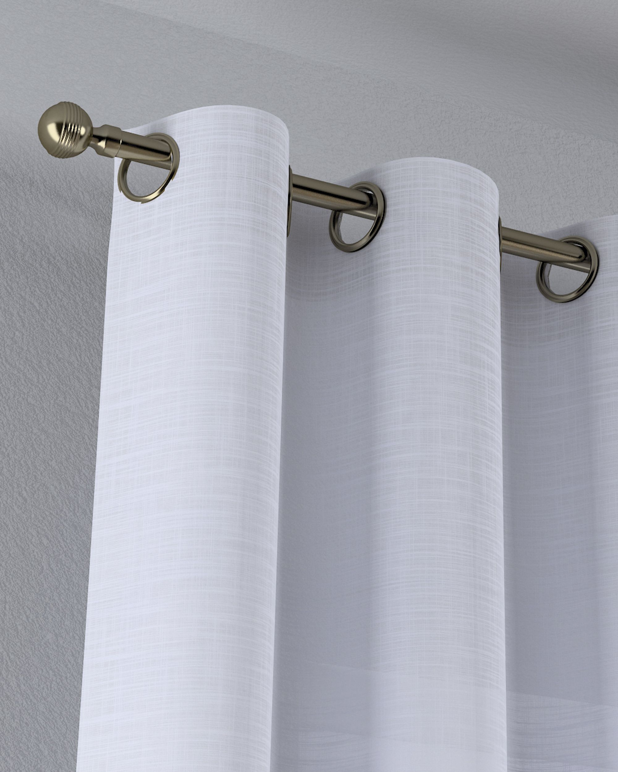 Eyelet voile/net curtains product colour white fabric semi-sheer, structured (hover)