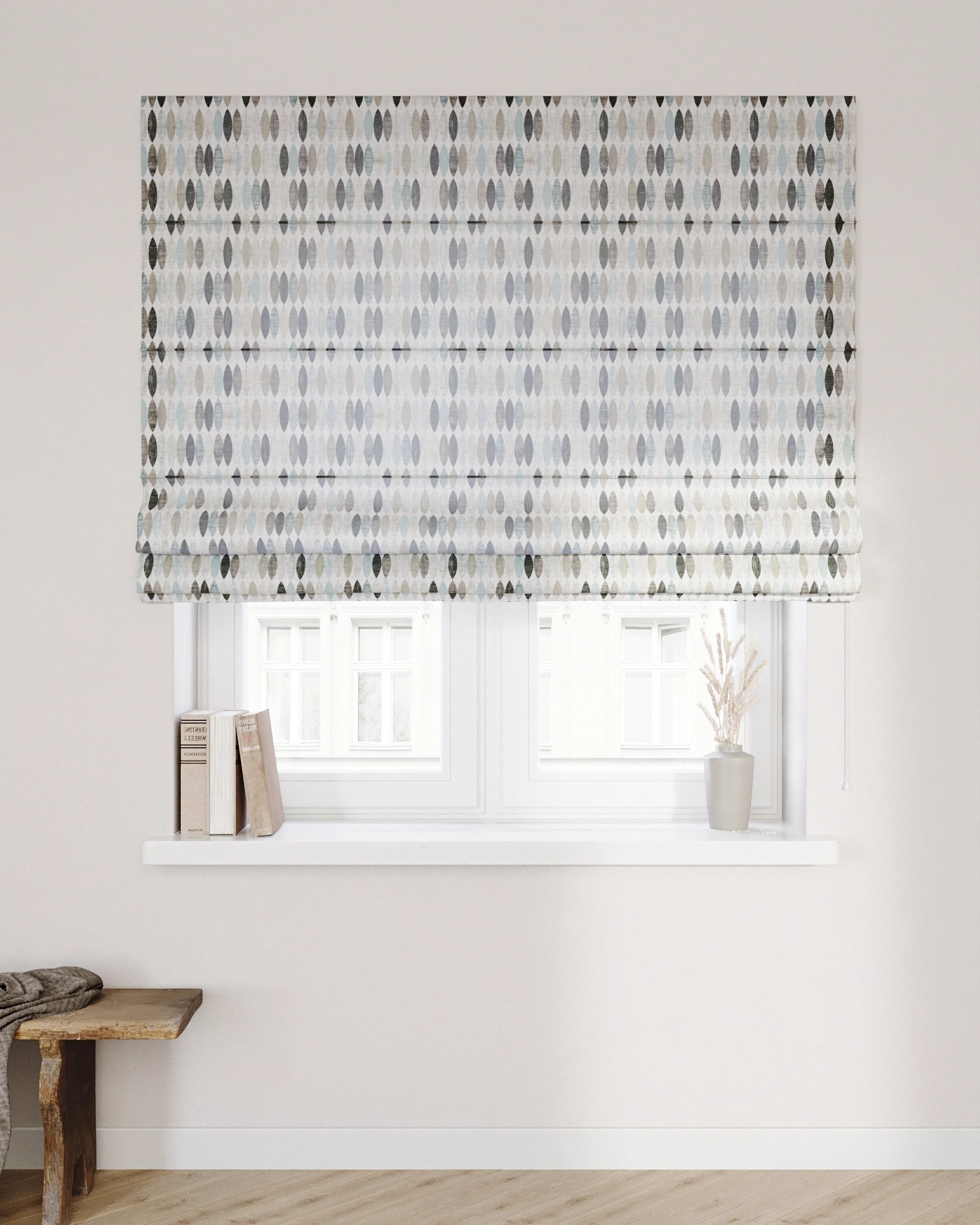Capri Roman blind product colour beige fabric patterned (hover)