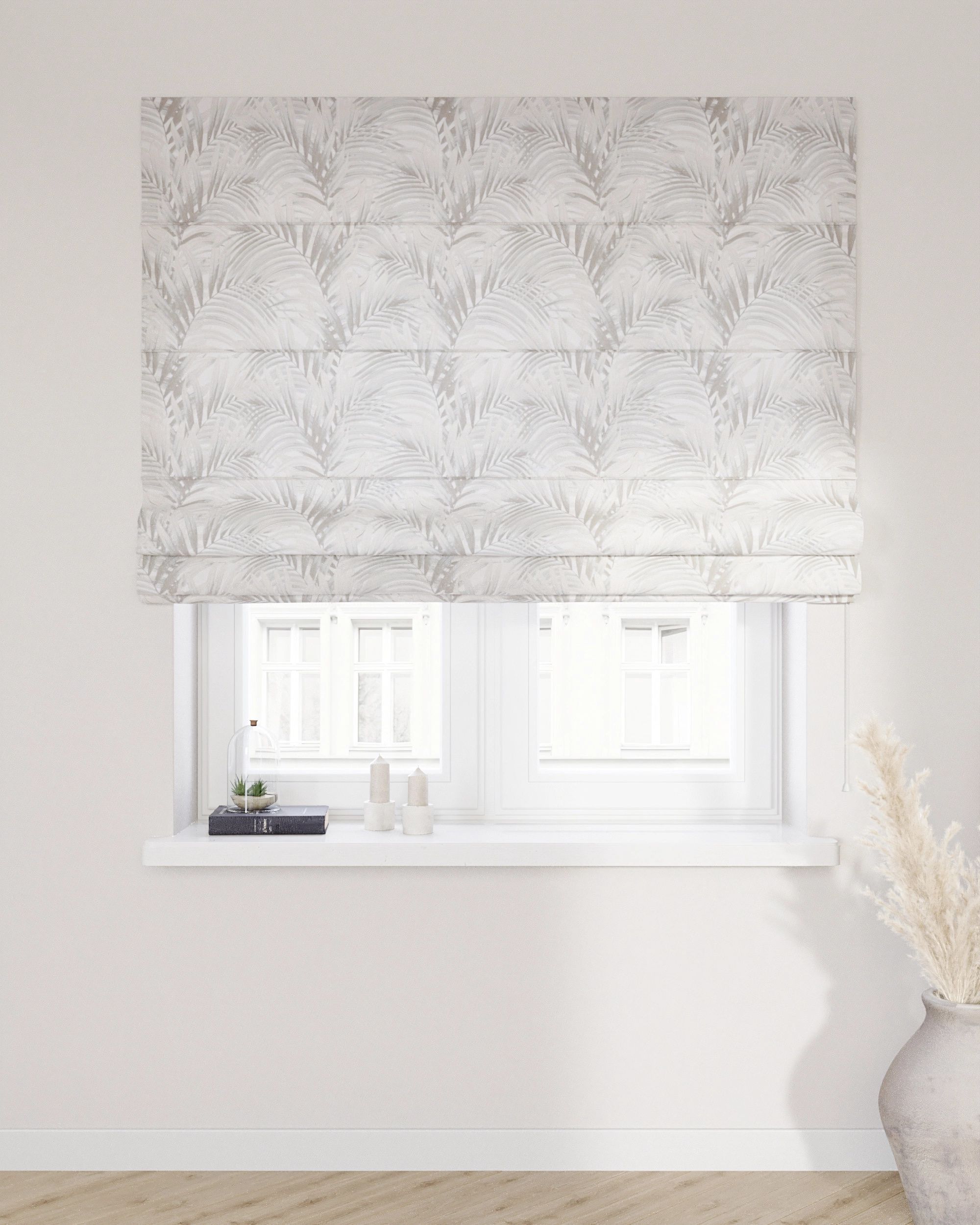 Capri Roman blind product colour beige fabric patterned (hover)