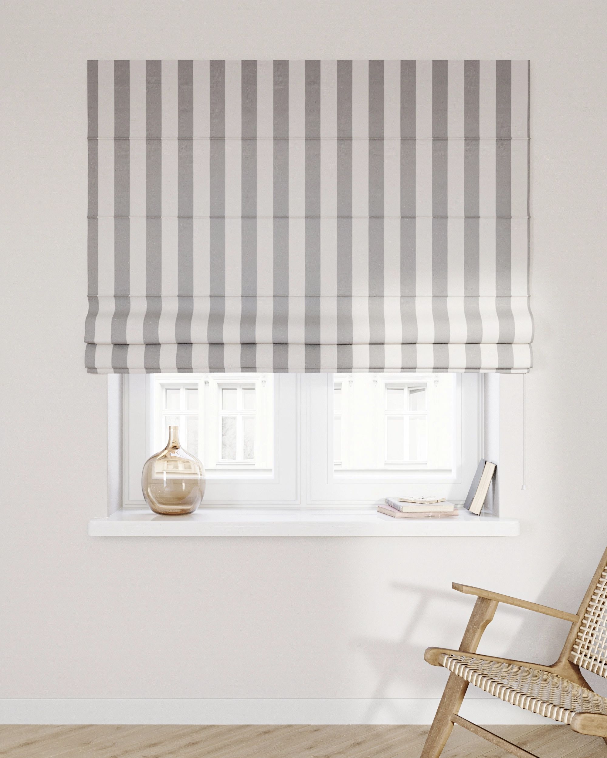 Capri Roman blind product colour grey fabric patterned (hover)