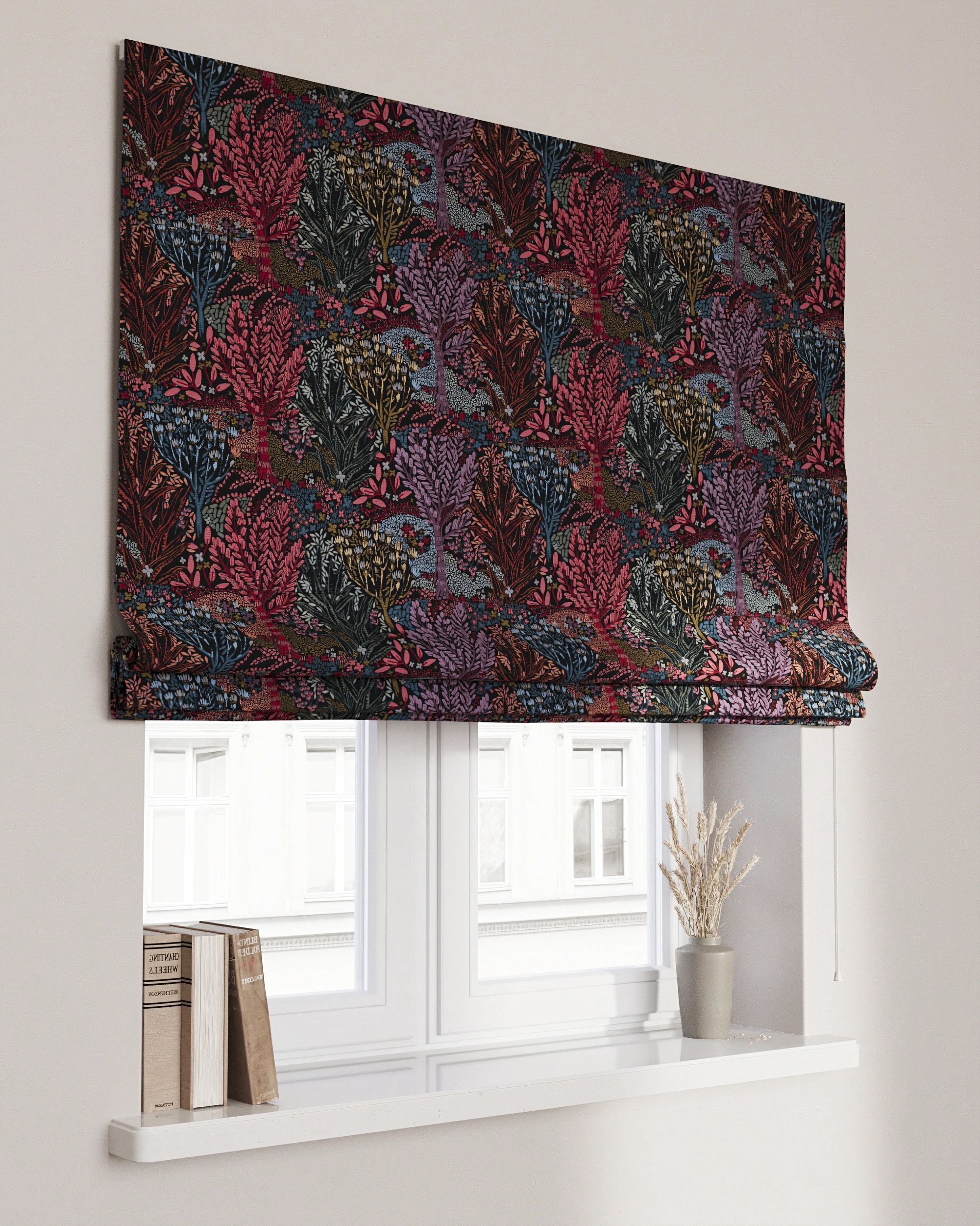Capri Roman blind product colour multicolour fabric structured, patterned