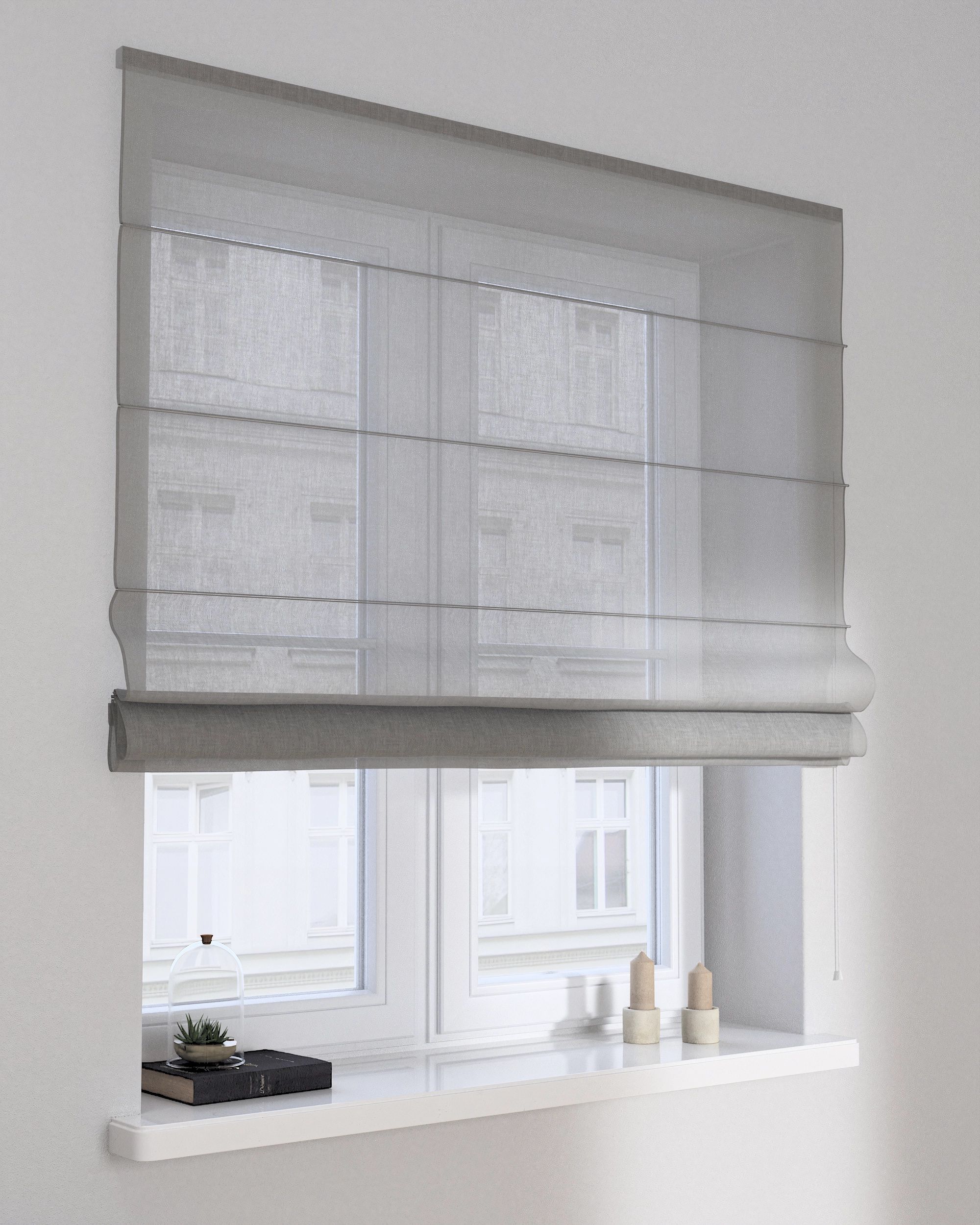 Capri Roman blind product colour grey fabric structured (hover)