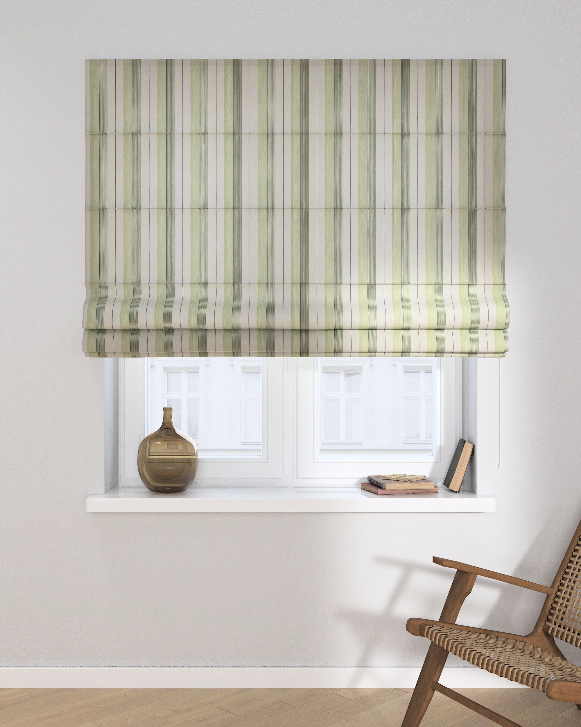 Capri Roman blind product colour green fabric structured, patterned (hover)