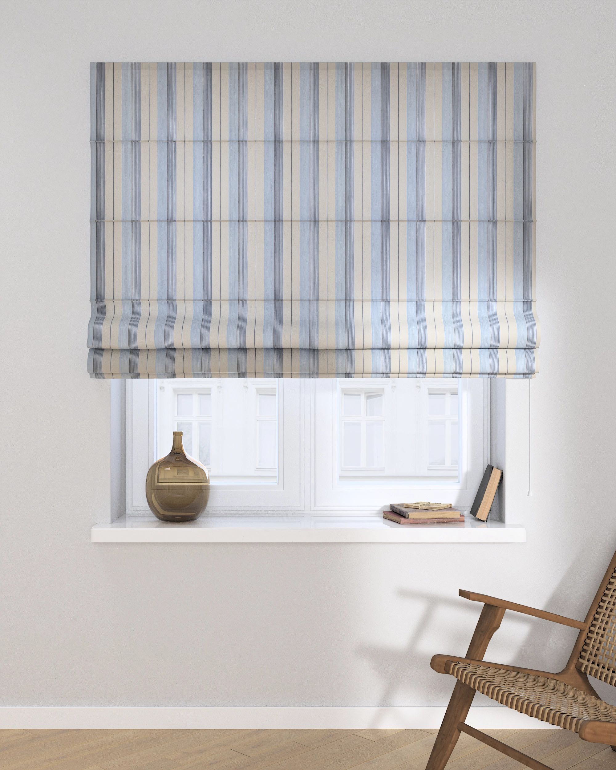Capri Roman blind product colour blue fabric structured, patterned (hover)