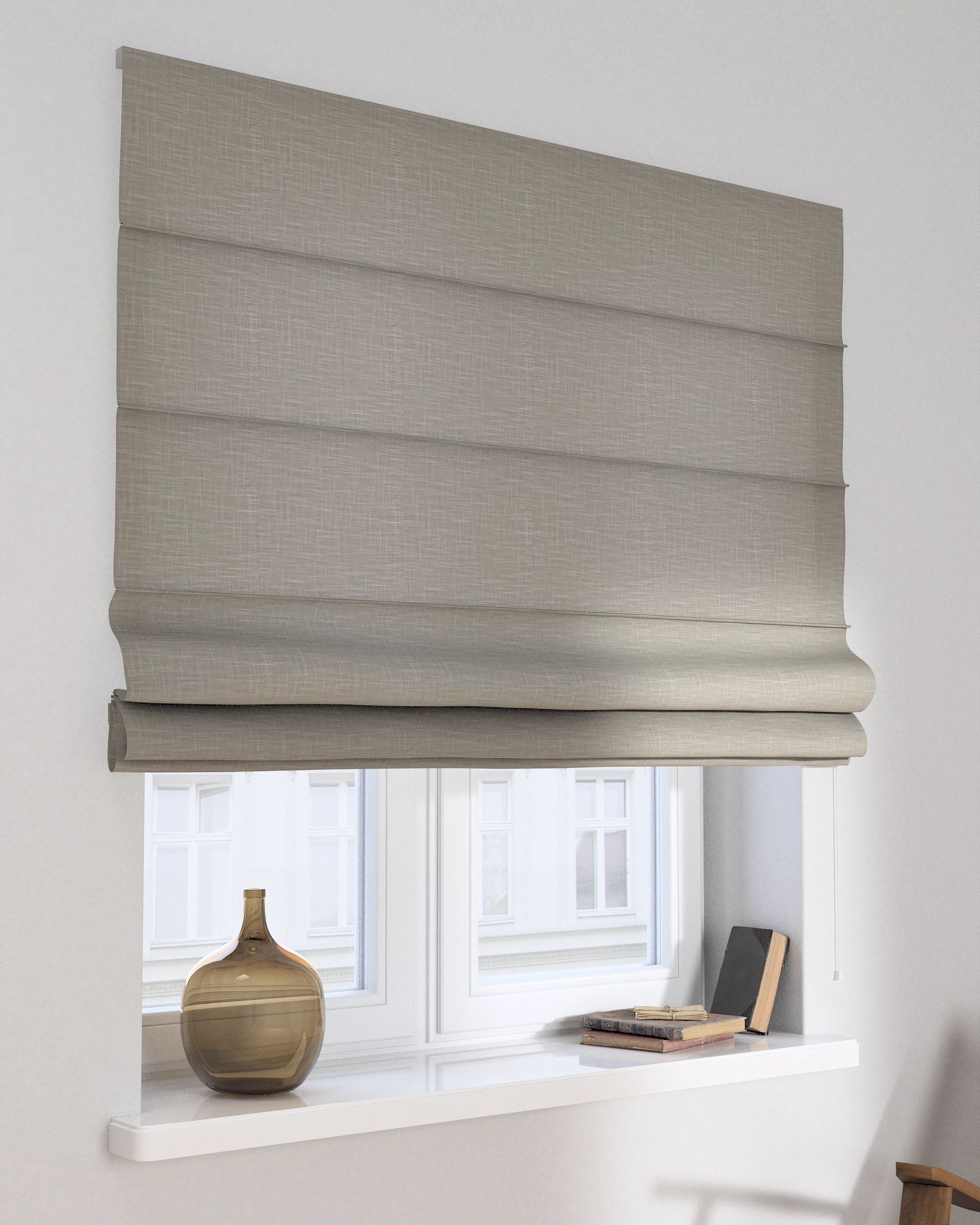 Capri Roman blind product colour beige fabric structured