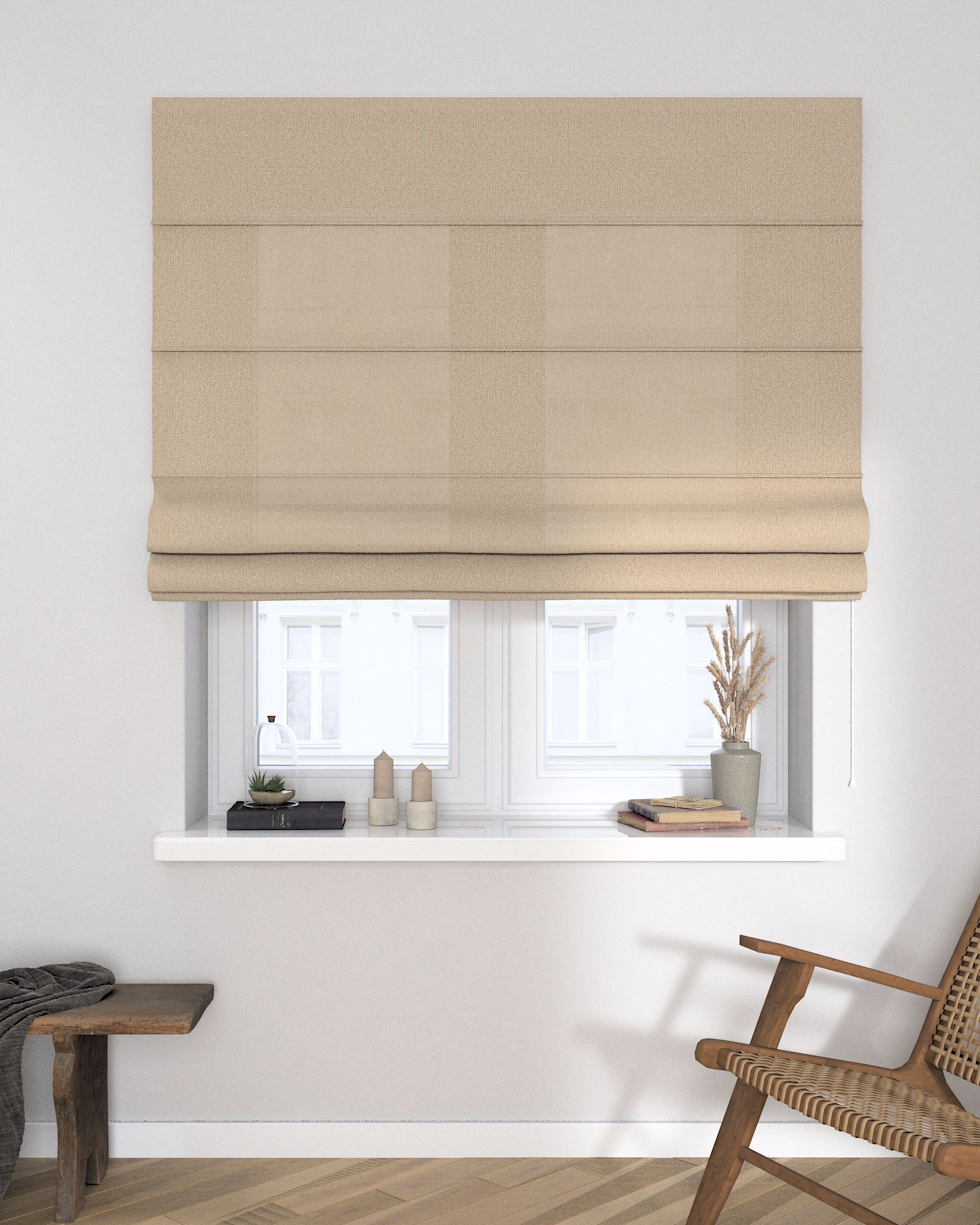 Capri Roman blind product colour beige fabric structured (hover)