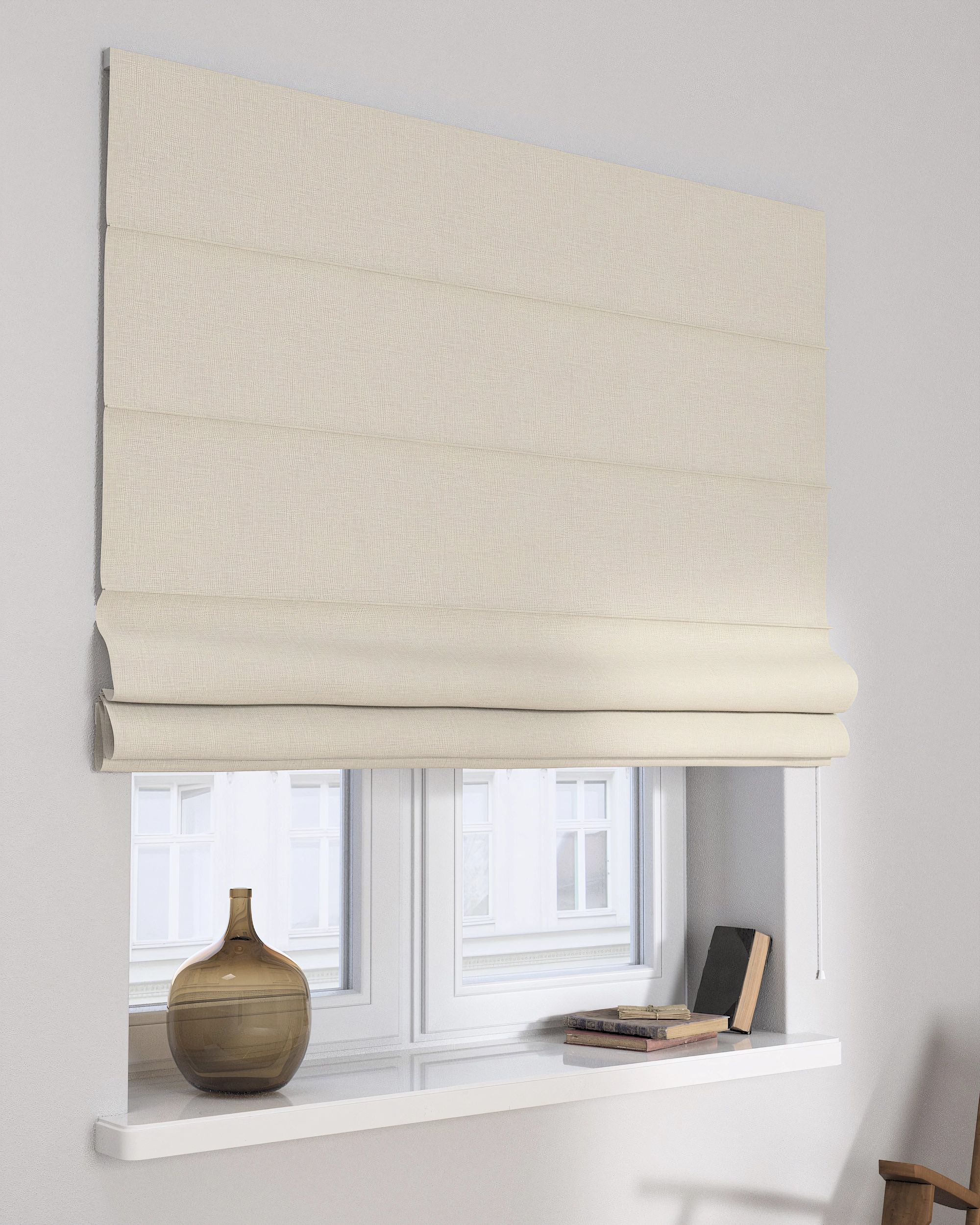 Capri Roman blind product colour grey fabric structured