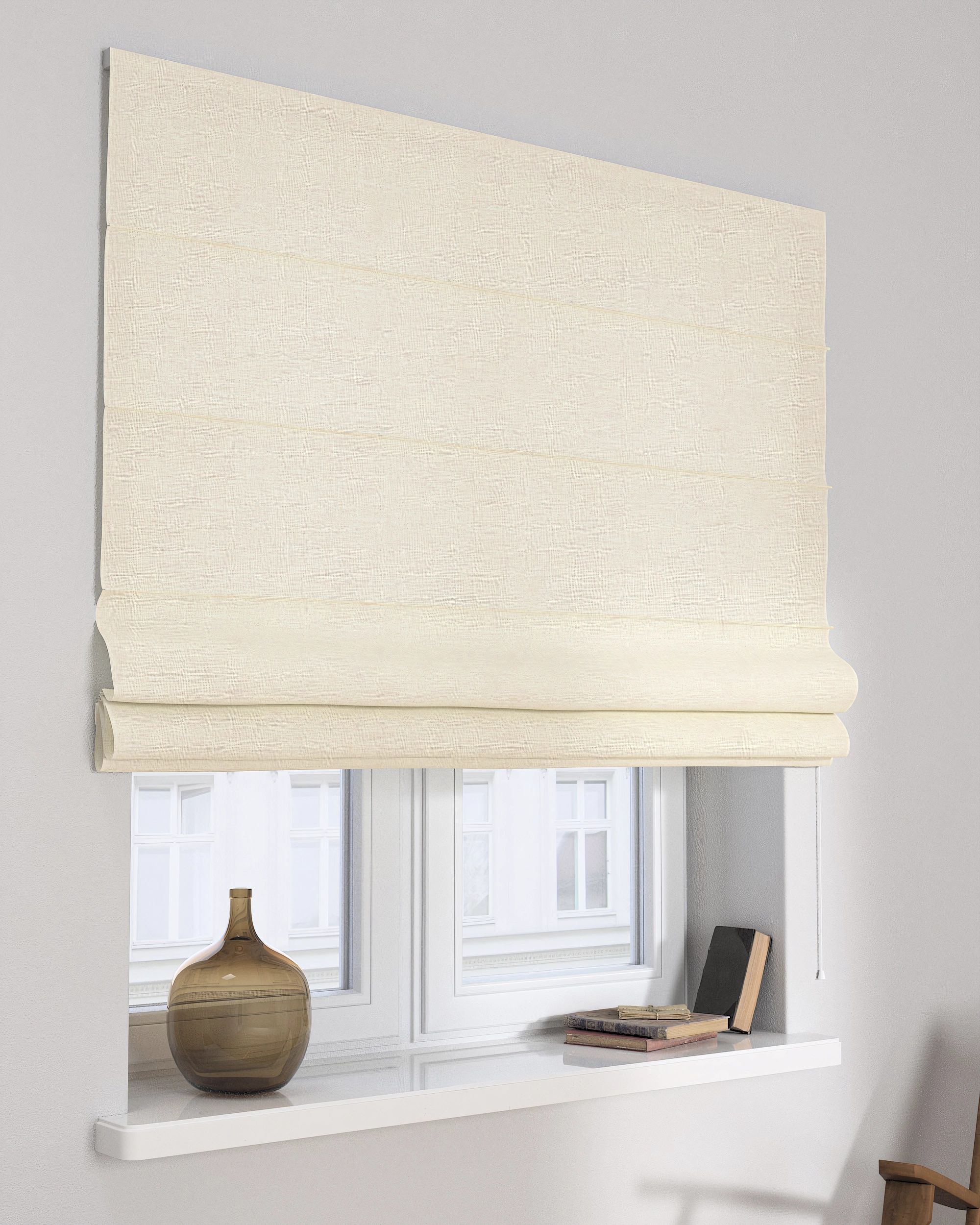 Capri Roman blind product colour cream fabric structured