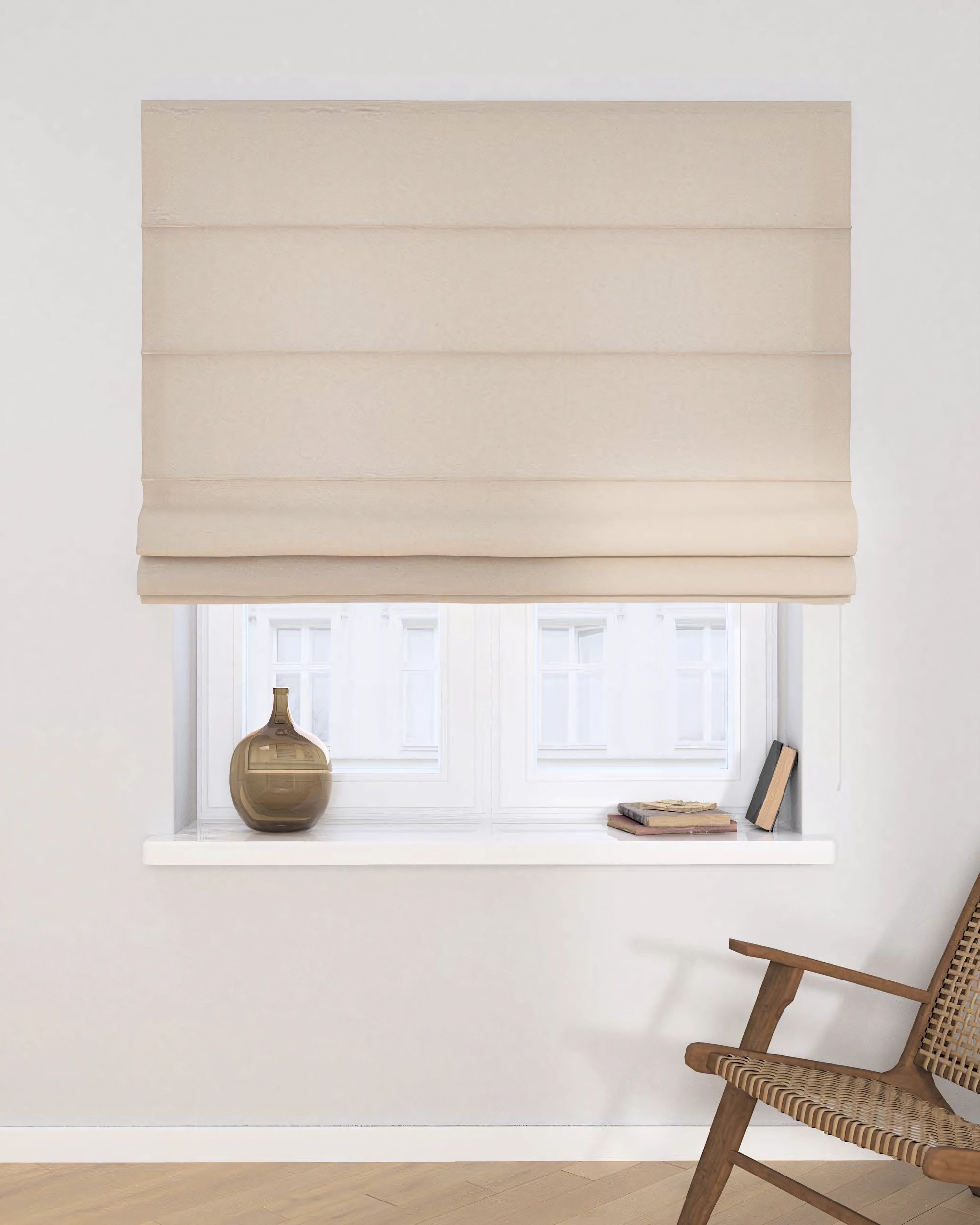 Capri Roman blind product colour beige fabric structured (hover)