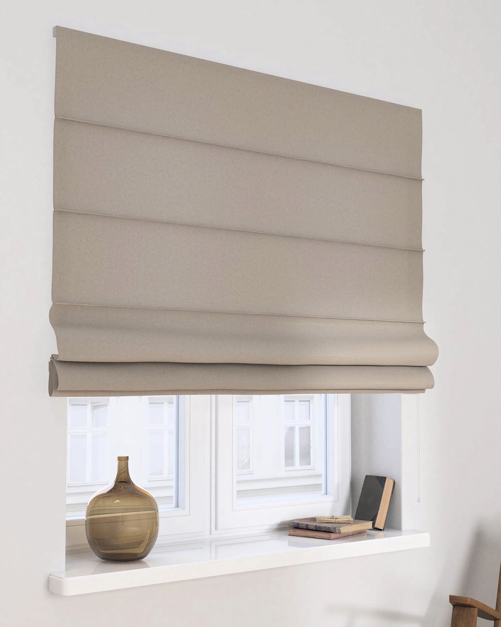 Capri Roman blind product colour beige fabric structured