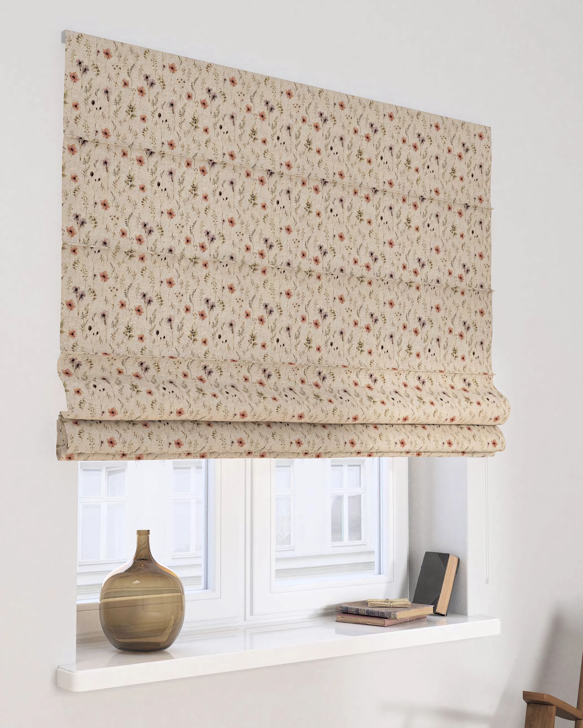 Capri Roman blind product colour multicolour fabric structured, patterned