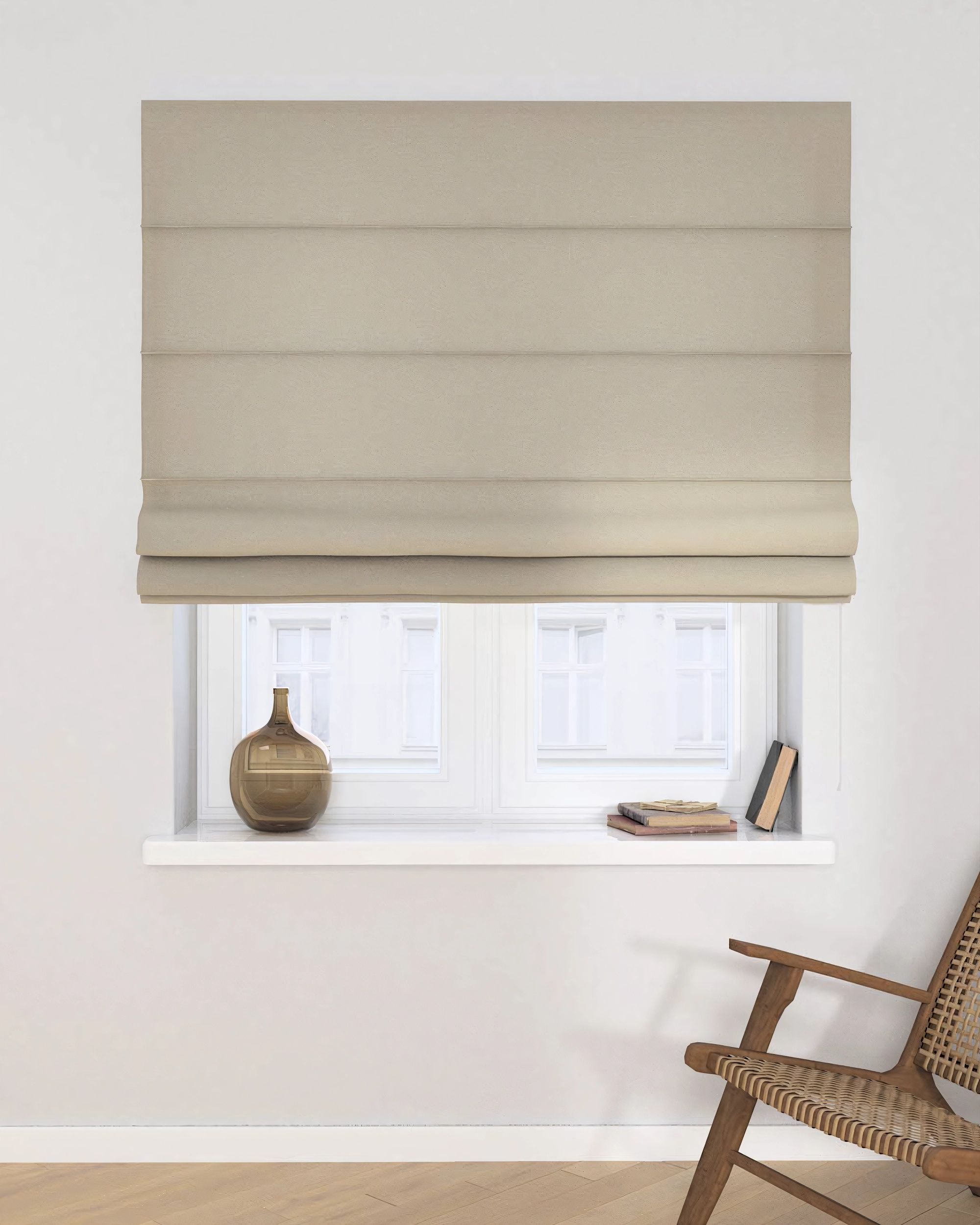 Capri Roman blind product colour beige fabric structured (hover)