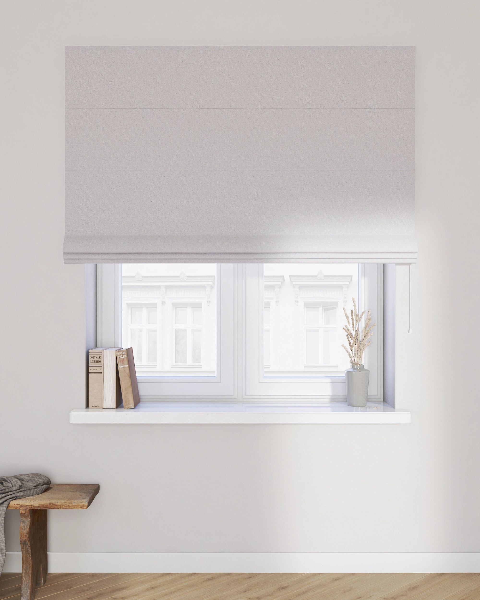 Capri Roman blind product colour grey fabric structured, blackout (hover)