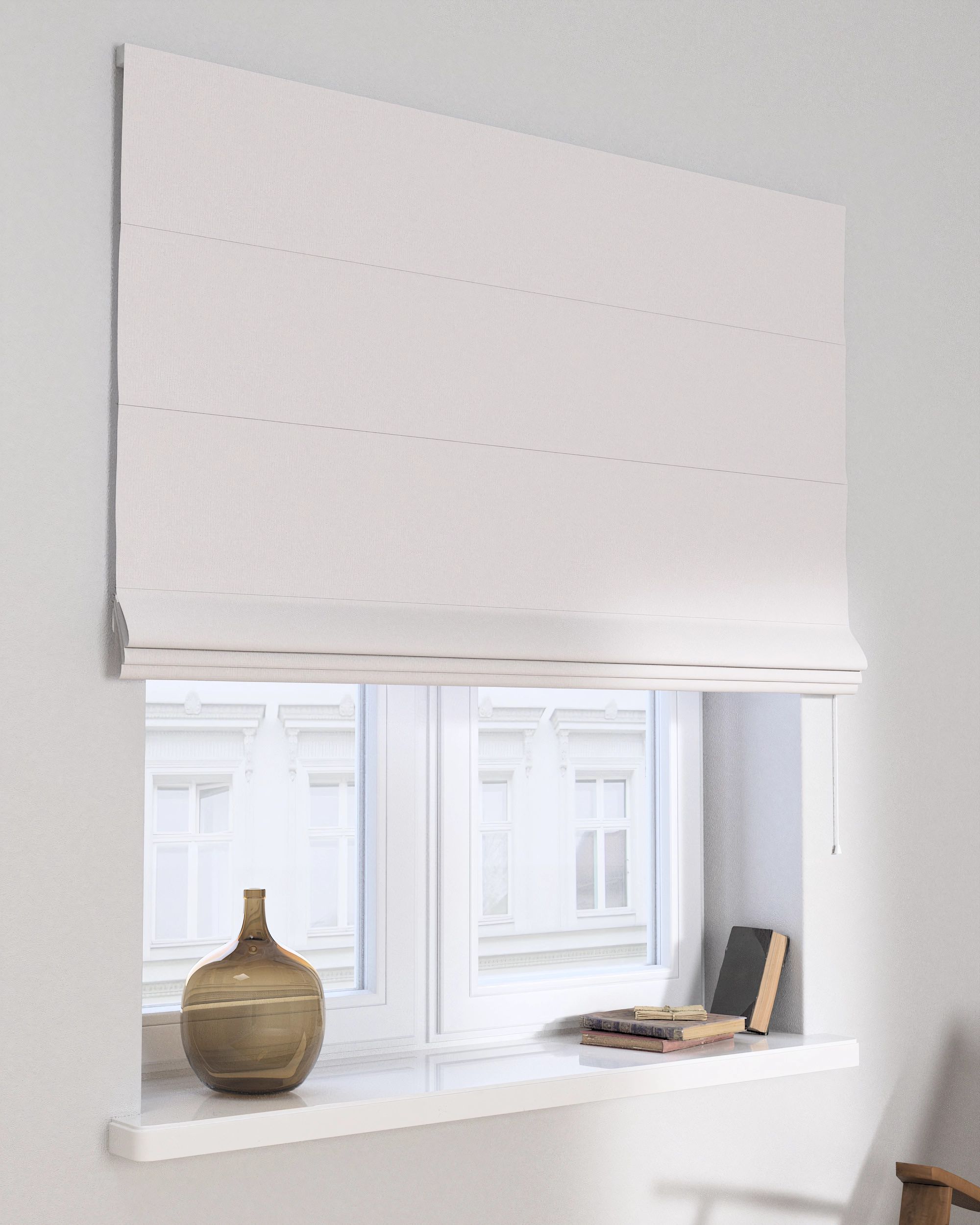 Capri Roman blind product colour grey fabric blackout