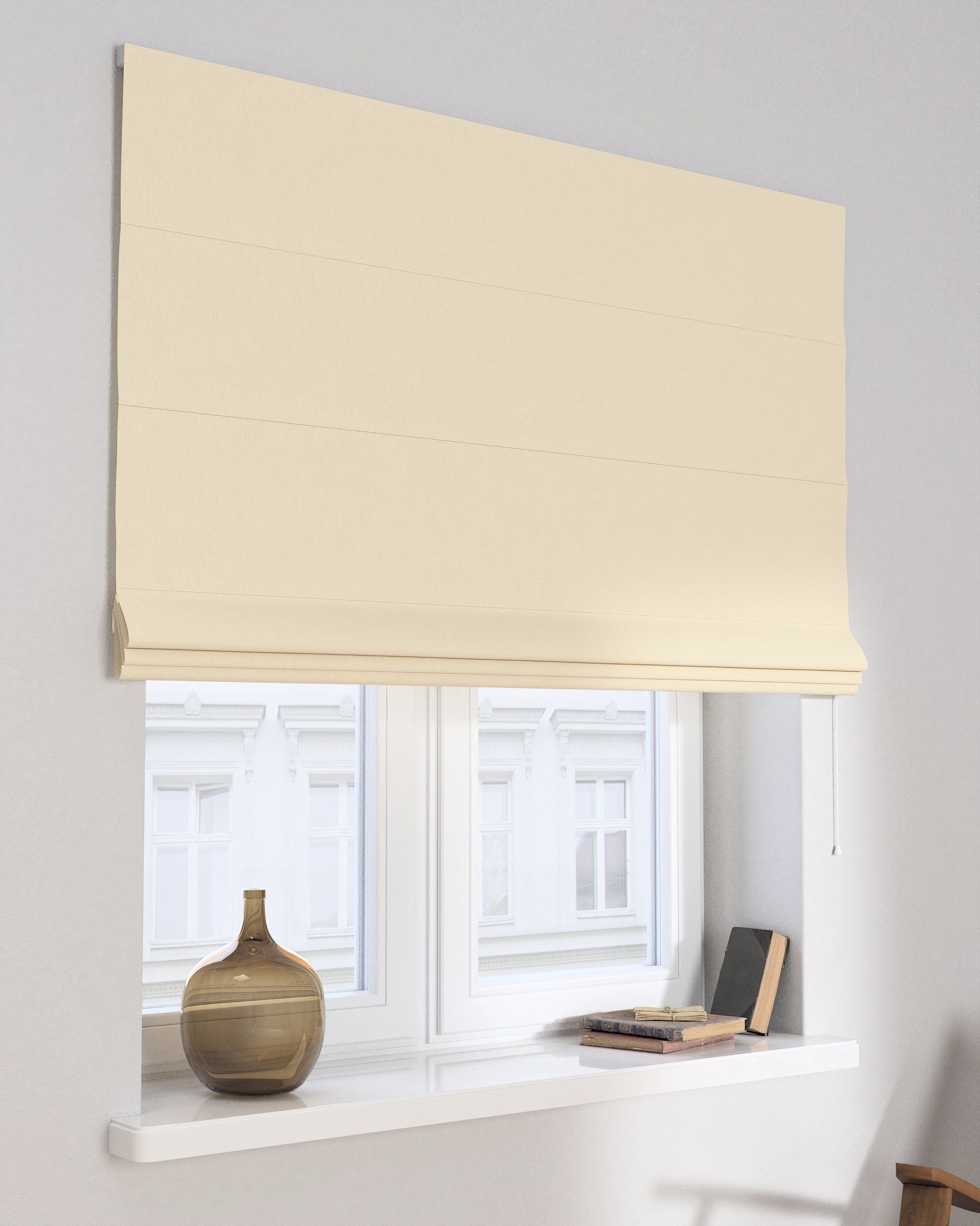 Capri Roman blind product colour beige fabric blackout
