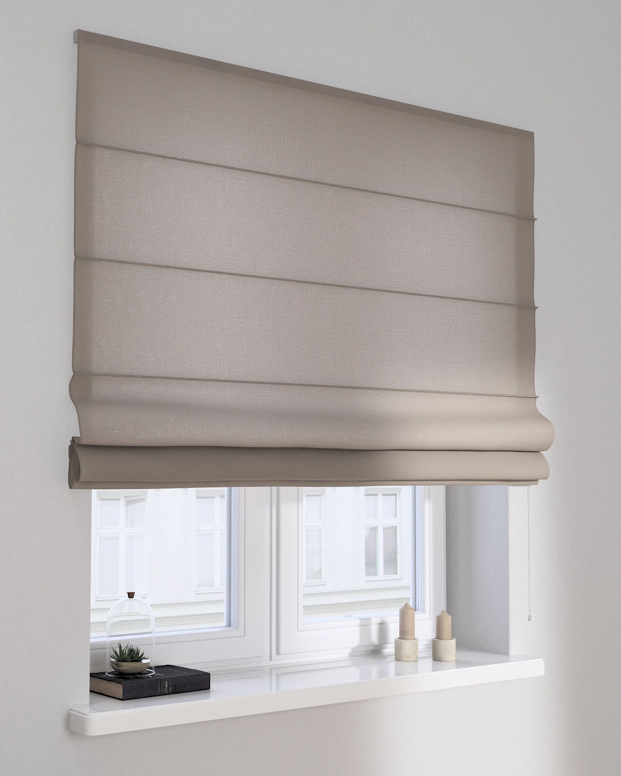 Capri Roman blind product colour beige fabric semi-sheer, structured (hover)