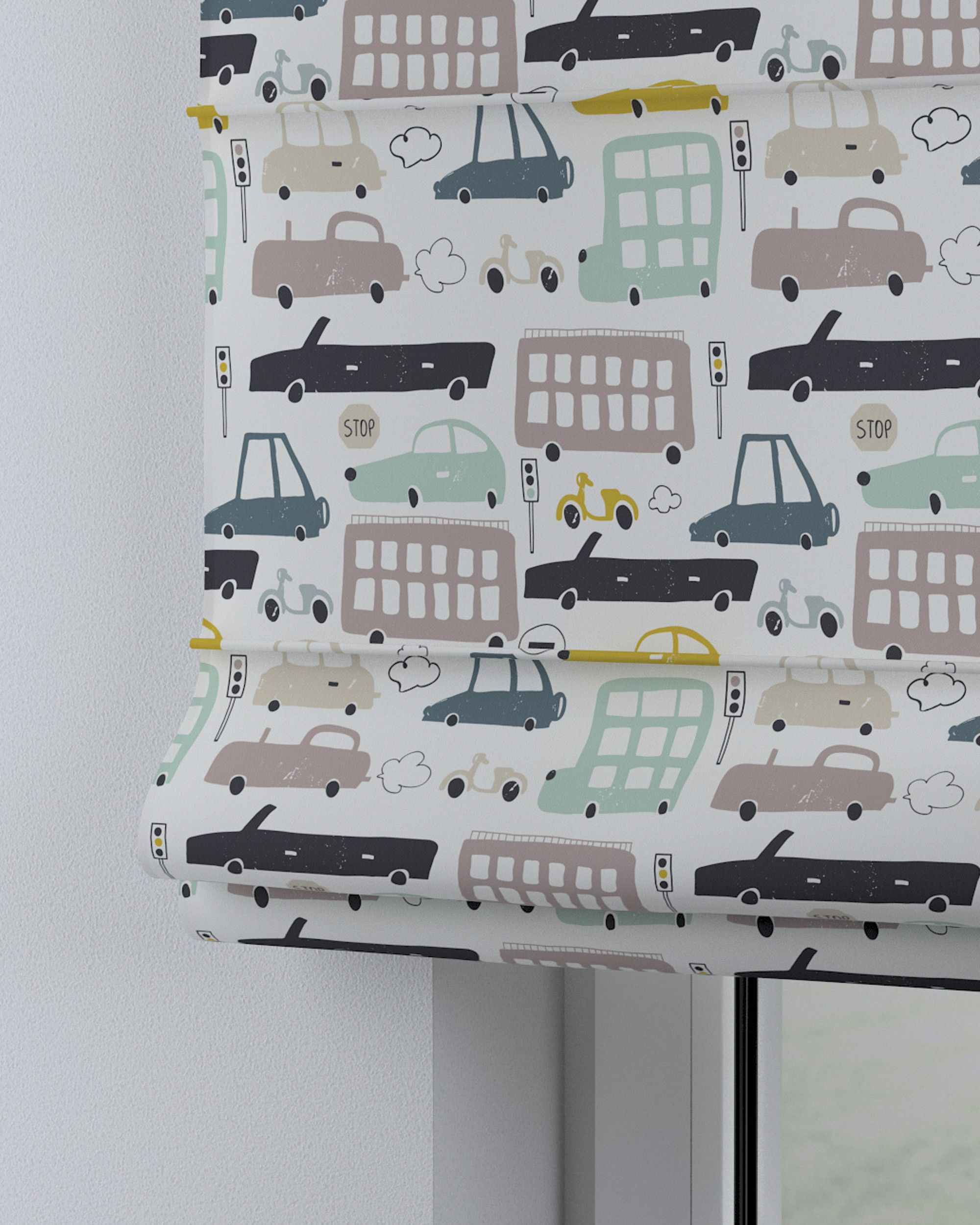 Capri Roman blind product colour beige fabric patterned (hover)