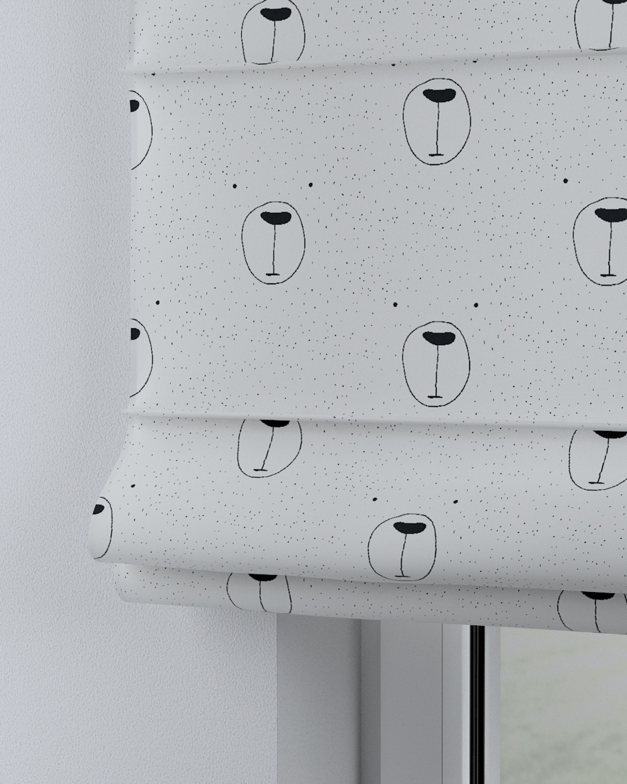 Capri Roman blind product colour white fabric patterned (hover)